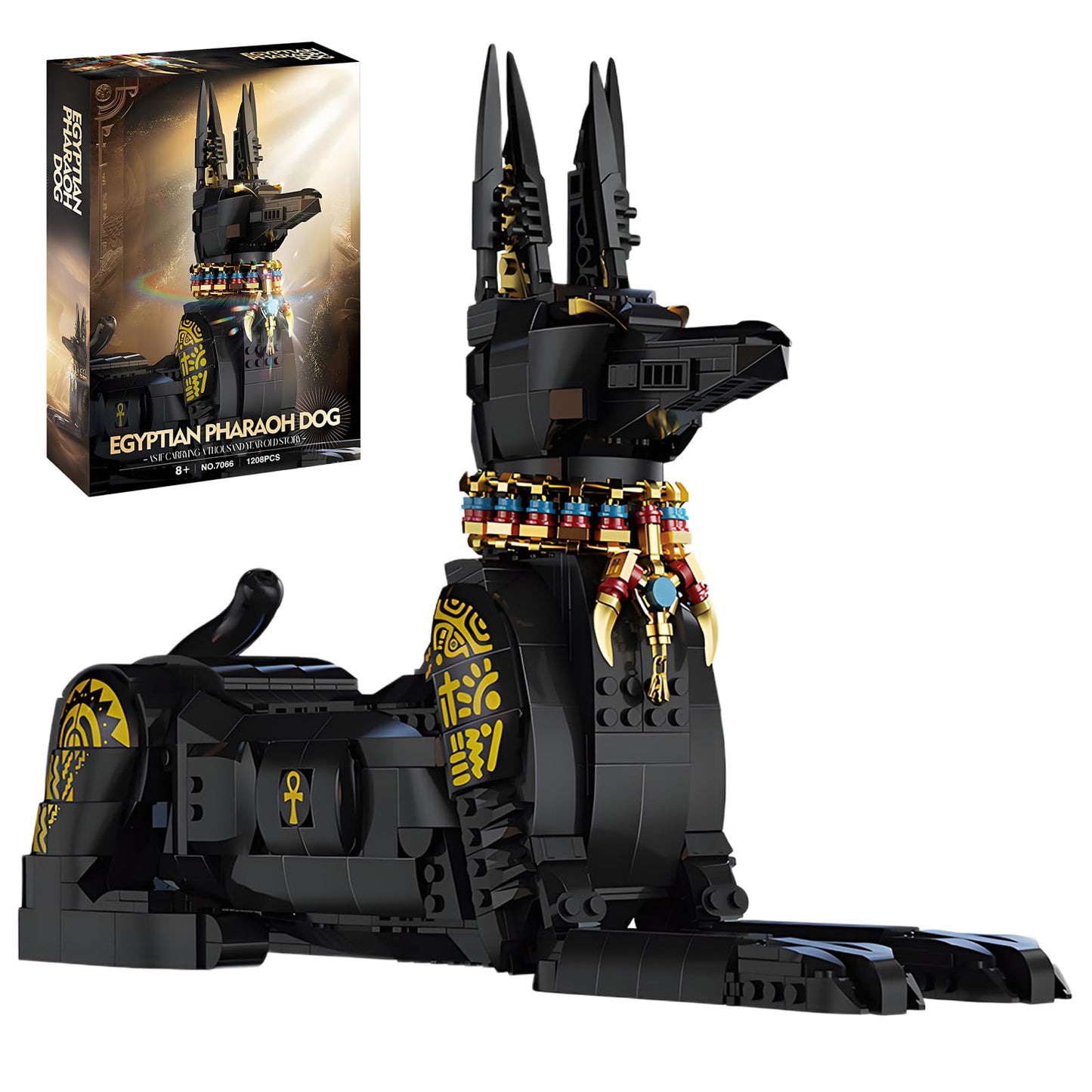 LQPFBSM Anubis 1208-Piece Egyptian Pharaoh Dog Building Kit