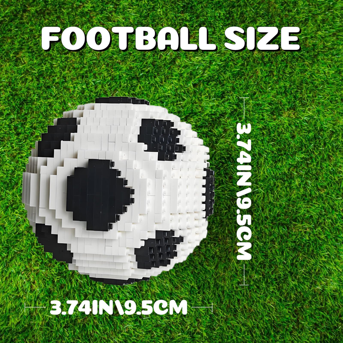 LQPFBSM Soccer Ball Micro Mini Building Blocks – Black & White Soccer Ball Model, 850 PCS
