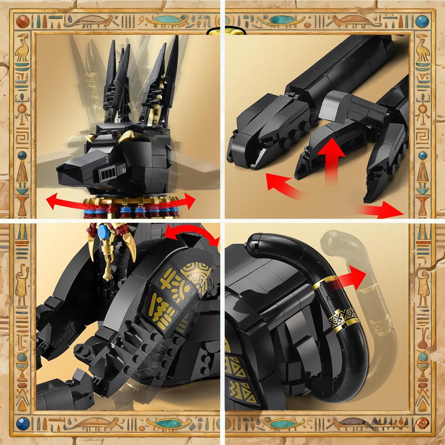 LQPFBSM Anubis 1208-Piece Egyptian Pharaoh Dog Building Kit