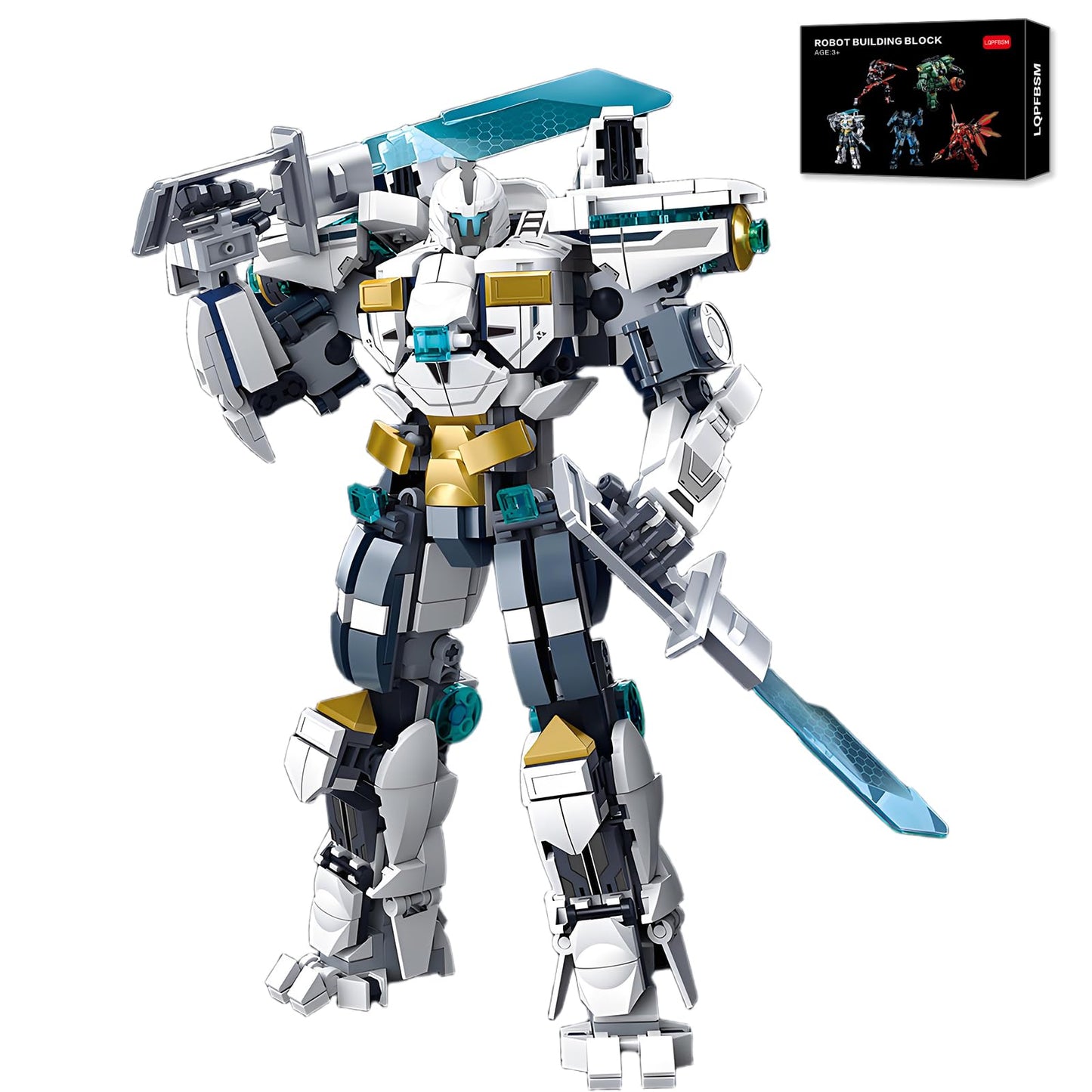 LQPFBSM Ice Warrior Mech Building Blocks Set | 561 PCS Transforming Robot Kit