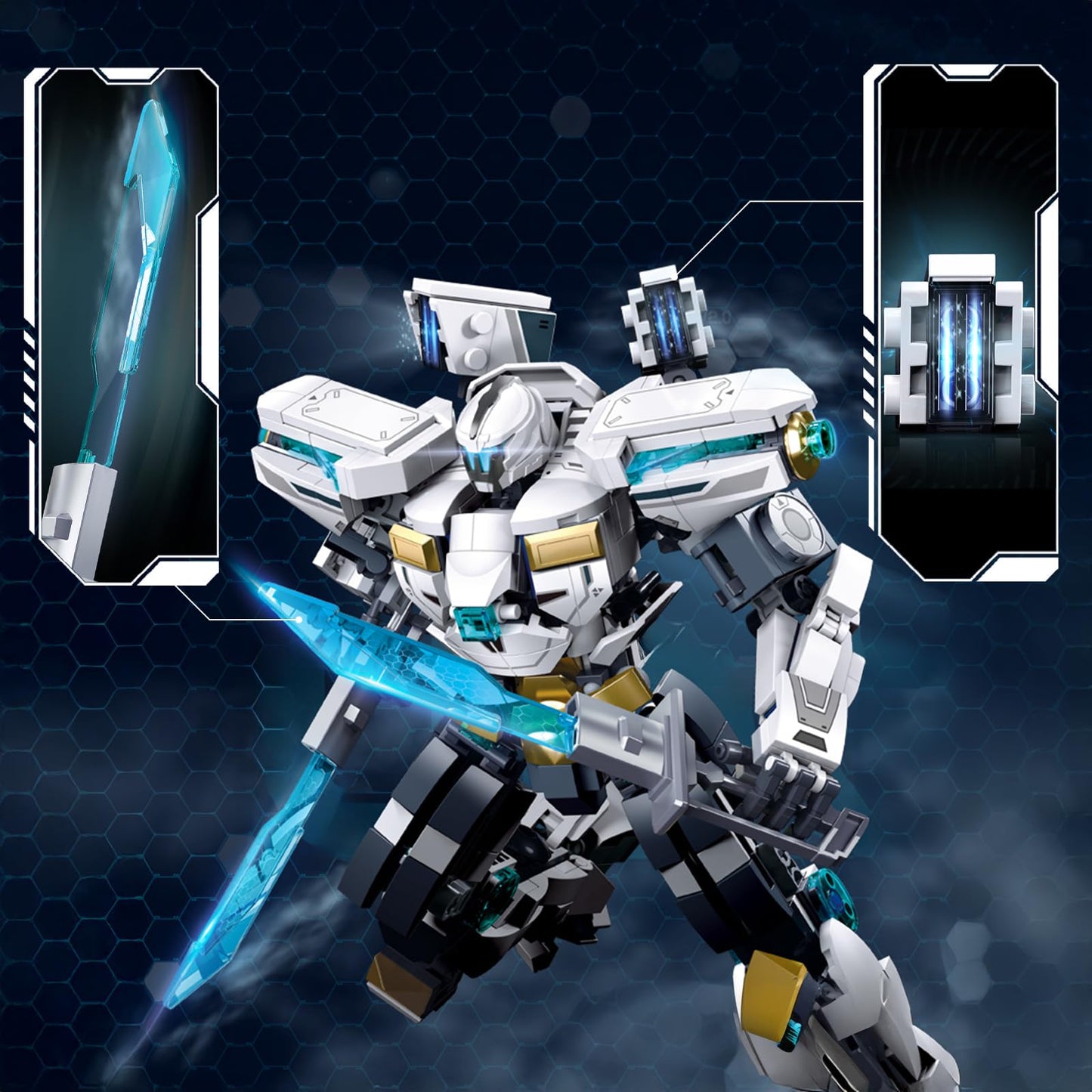 LQPFBSM Ice Warrior Mech Building Blocks Set | 561 PCS Transforming Robot Kit