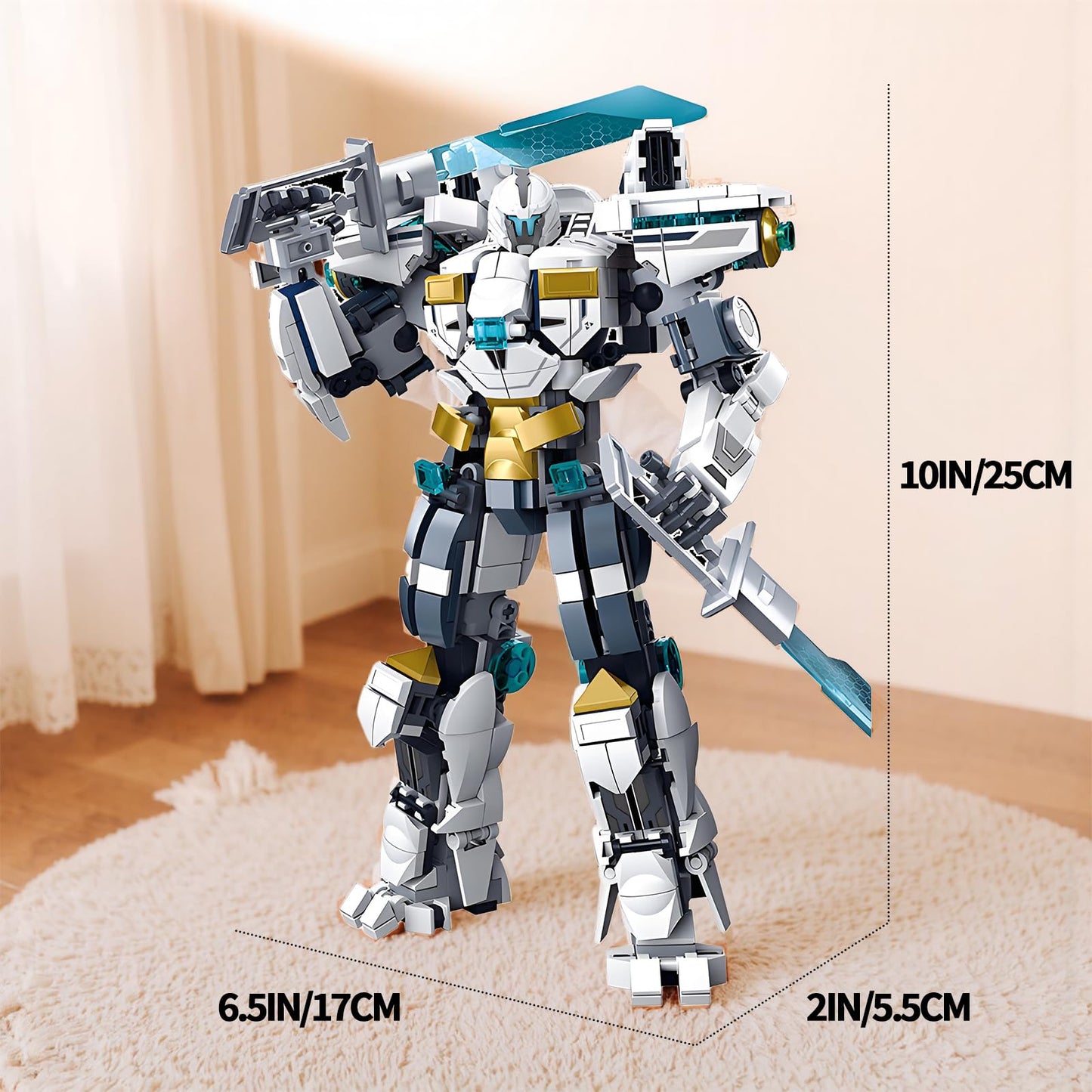 LQPFBSM Ice Warrior Mech Building Blocks Set | 561 PCS Transforming Robot Kit