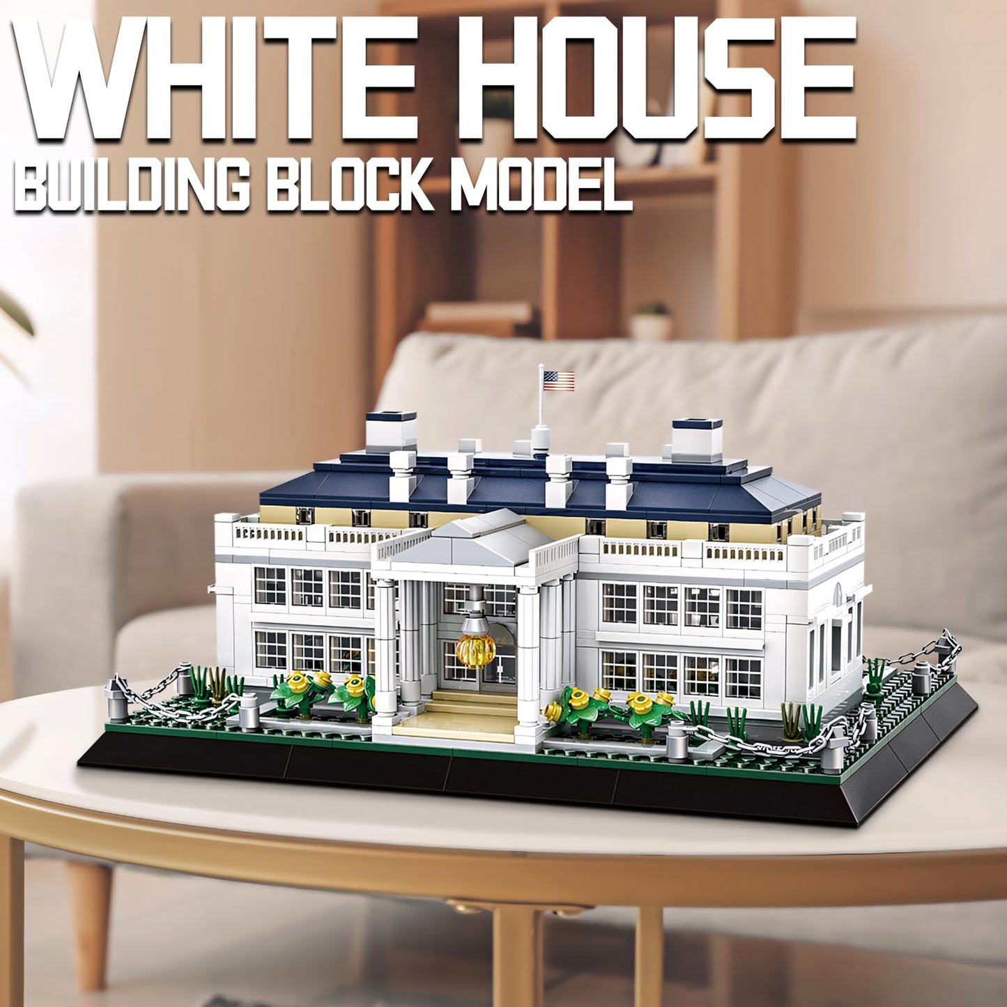 LQPFBSM White House Architecture 894-Piece Model Kit for Adults & Teens