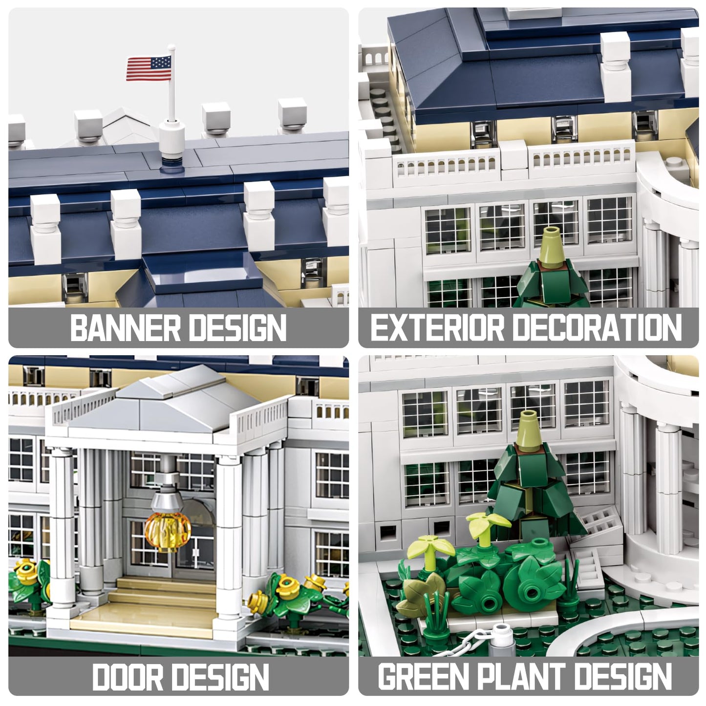 LQPFBSM White House Architecture 894-Piece Model Kit for Adults & Teens