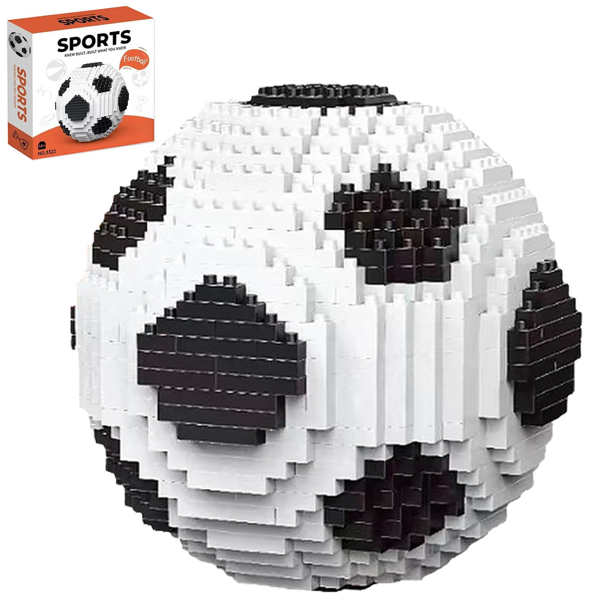 LQPFBSM Soccer Ball Micro Mini Building Blocks – Black & White Soccer Ball Model, 850 PCS