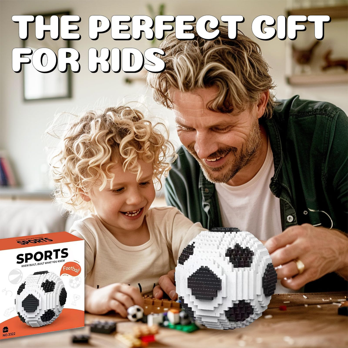 LQPFBSM Soccer Ball Micro Mini Building Blocks – Black & White Soccer Ball Model, 850 PCS