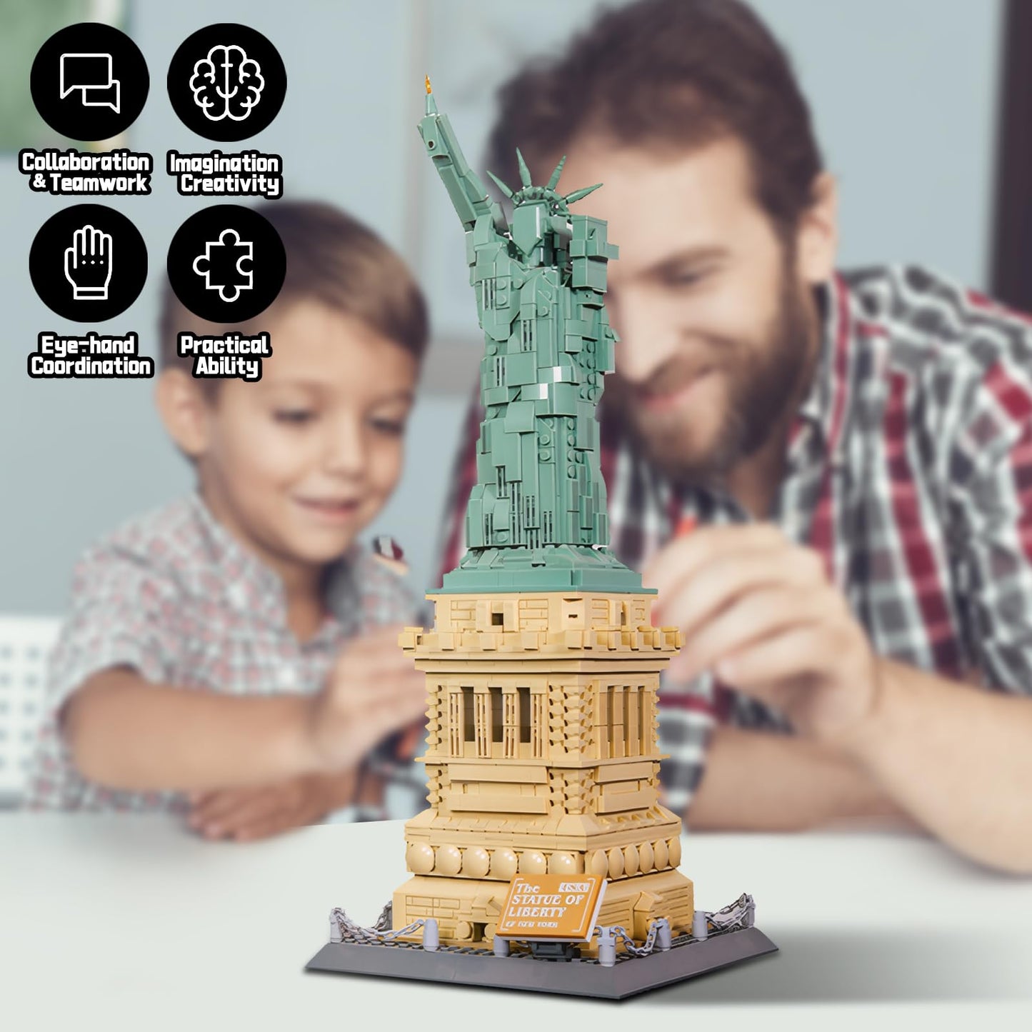 LQPFBSM Statue of Liberty Building Blocks Set – 1409PCS NYC Landmark Model