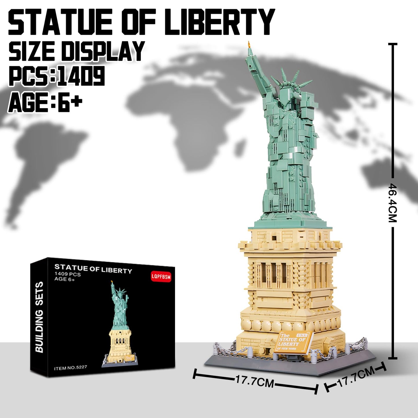 LQPFBSM Statue of Liberty Building Blocks Set – 1409PCS NYC Landmark Model