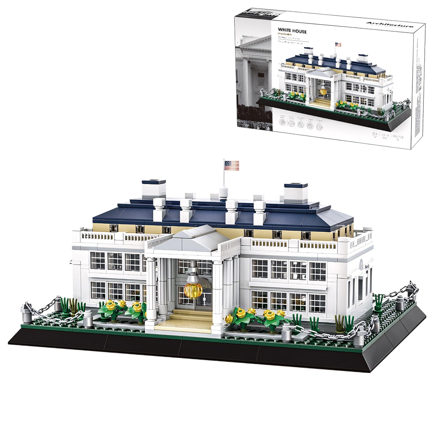 LQPFBSM White House Architecture 894-Piece Model Kit for Adults & Teens