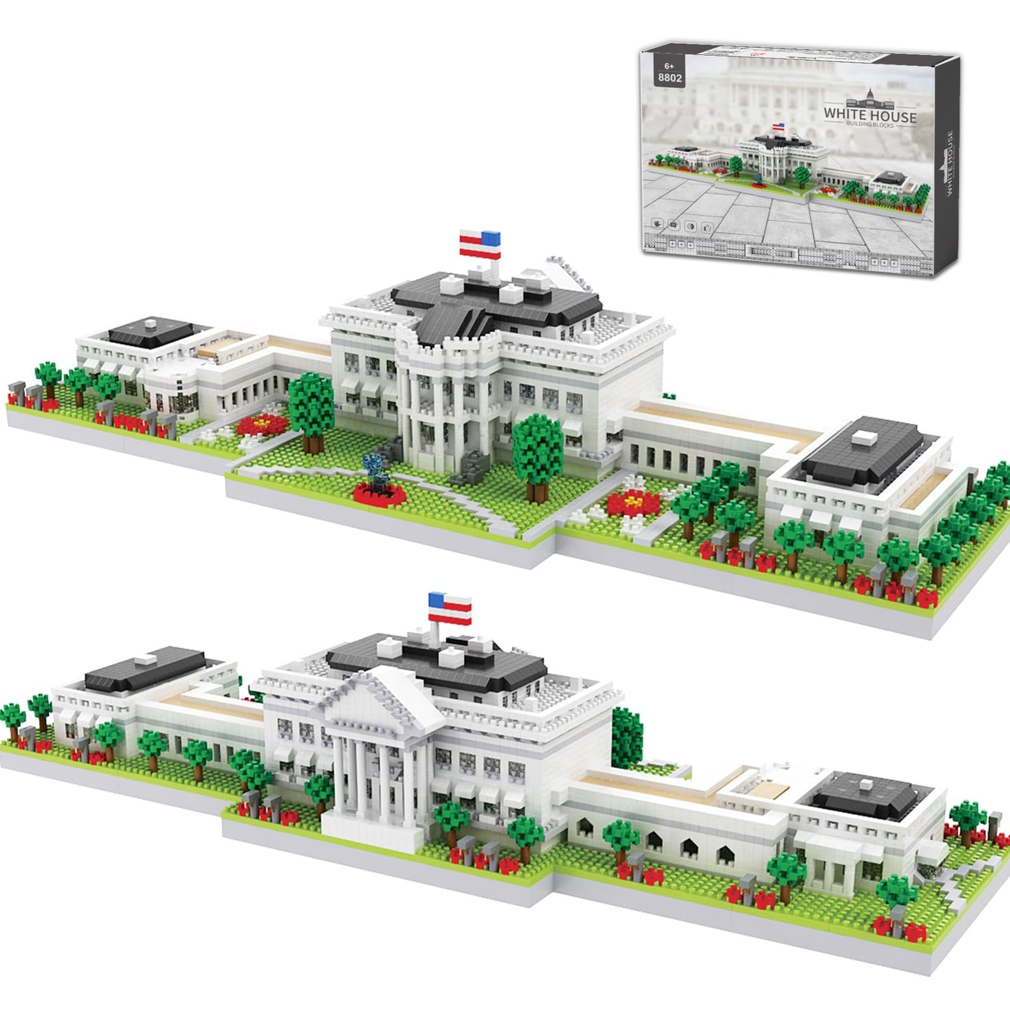 LQPFBSM White House 3000-Piece Micro Building Blocks Set | Panoramic DC Architecture Model