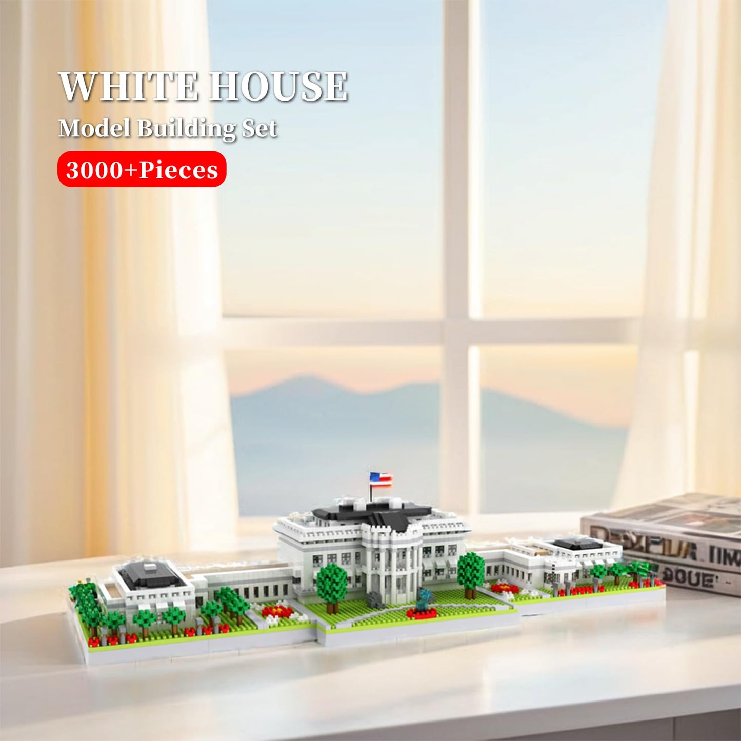 LQPFBSM White House 3000-Piece Micro Building Blocks Set | Panoramic DC Architecture Model