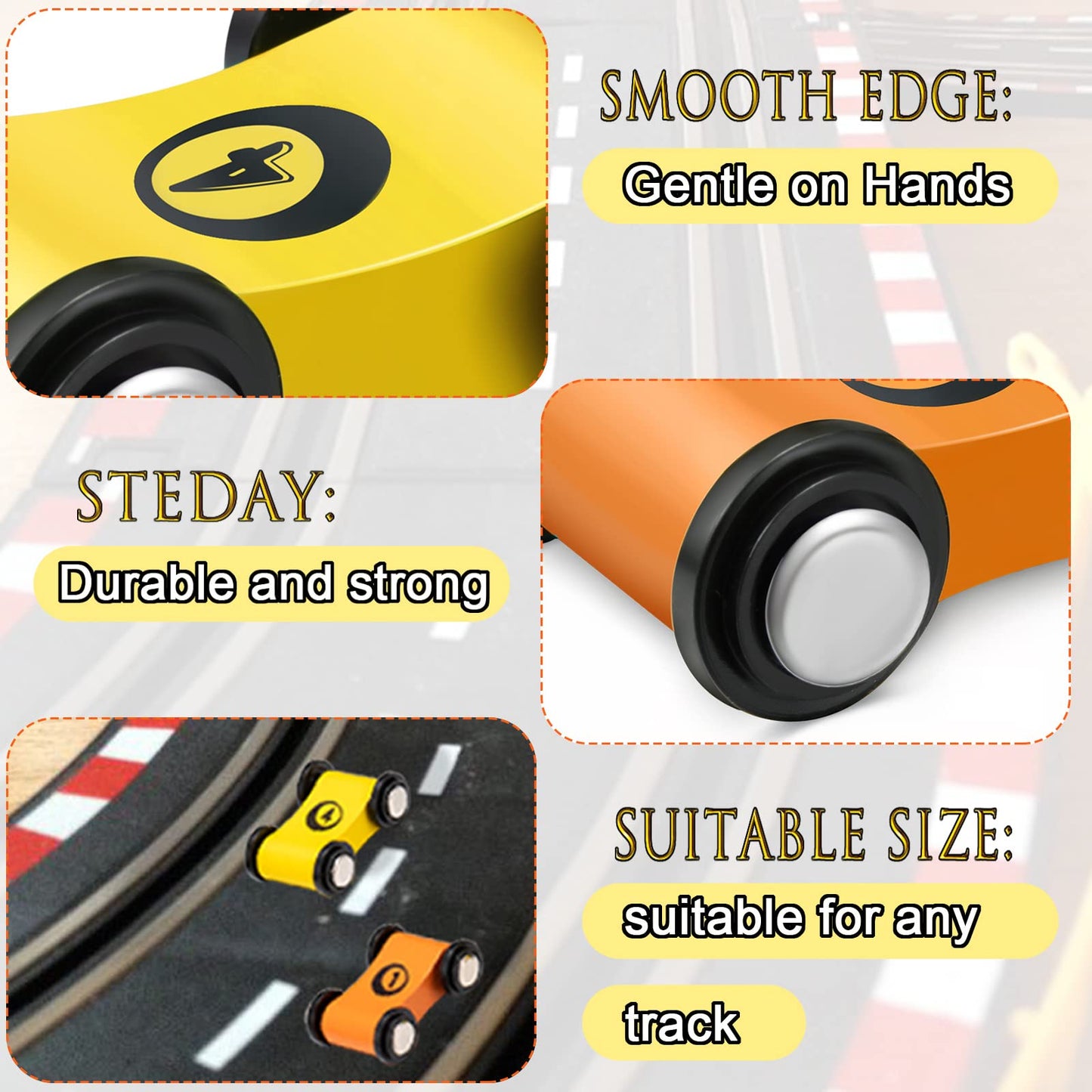 Lragvtbk 6 Pieces Wooden Mini Car Ramp Race Track Toys | Colorful Wooden Car Set
