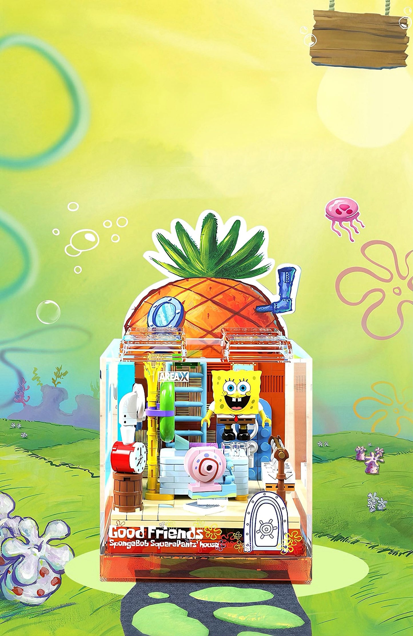 Lreyrous Exquisite Pineapple House Building Blocks Set – Themed Characters Gift for 14+ Teens & Adults