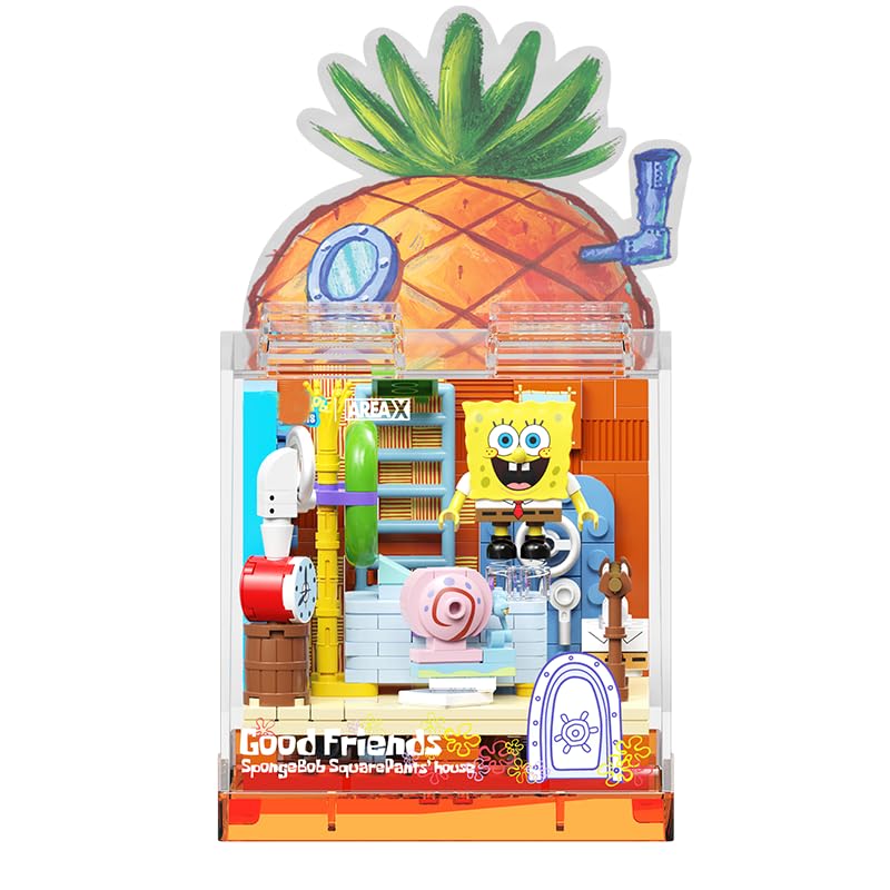 Lreyrous Exquisite Pineapple House Building Blocks Set – Themed Characters Gift for 14+ Teens & Adults