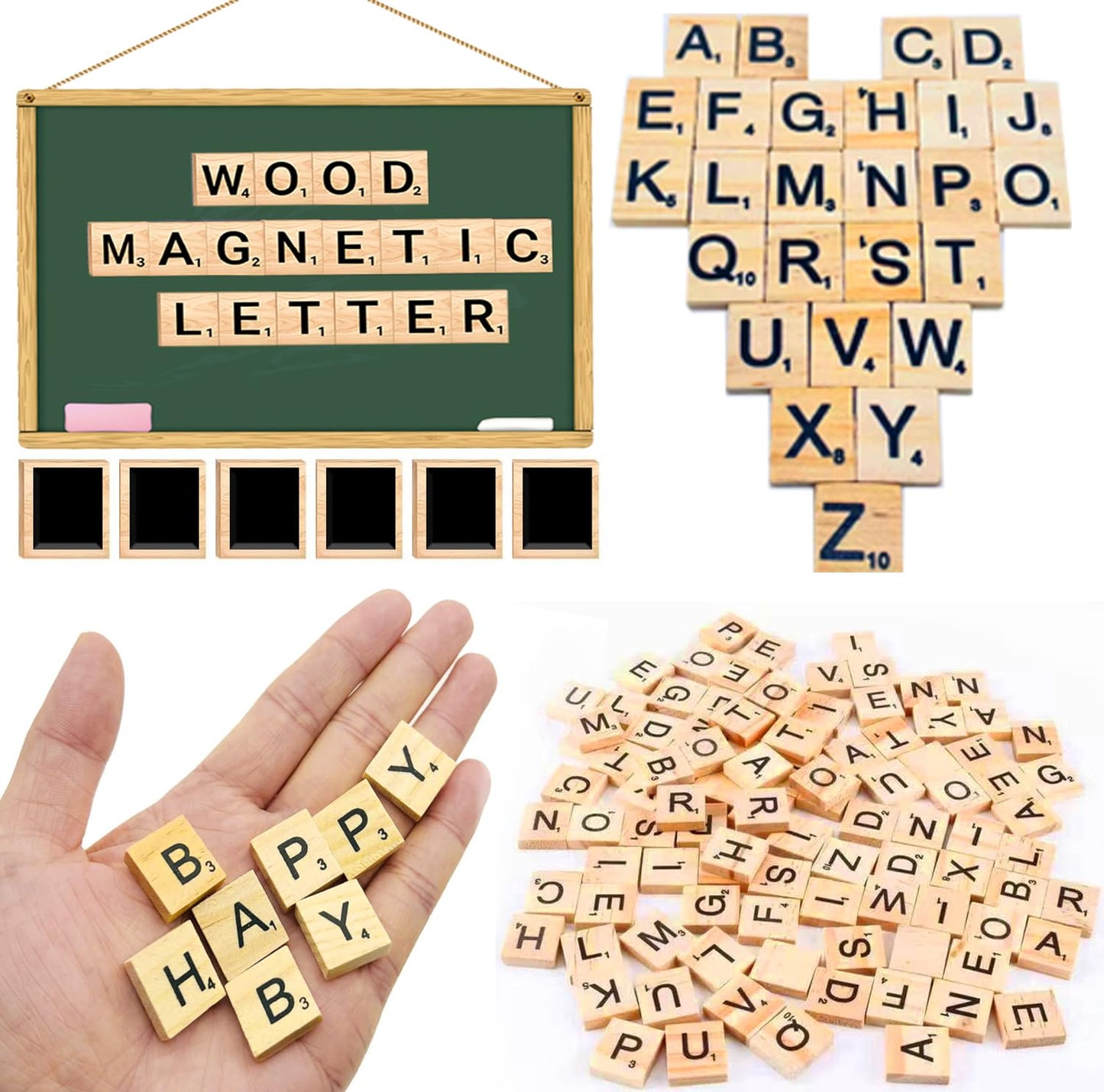 LSCQYYCC 200Pcs Magnetic Wooden Letter Bricks – DIY Letter Coasters & Gift Decoration