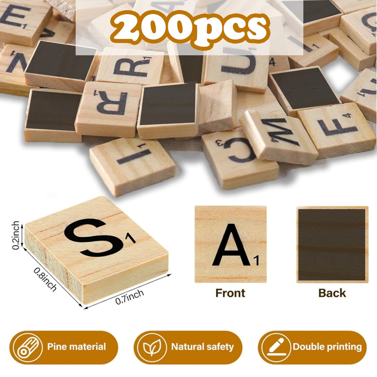 LSCQYYCC 200Pcs Magnetic Wooden Letter Bricks – DIY Letter Coasters & Gift Decoration