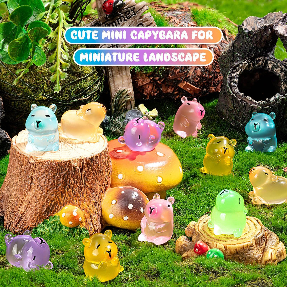 LSGYPAQ 36pcs Luminous Capybara Figurines – Glow-in-the-Dark Capybaras
