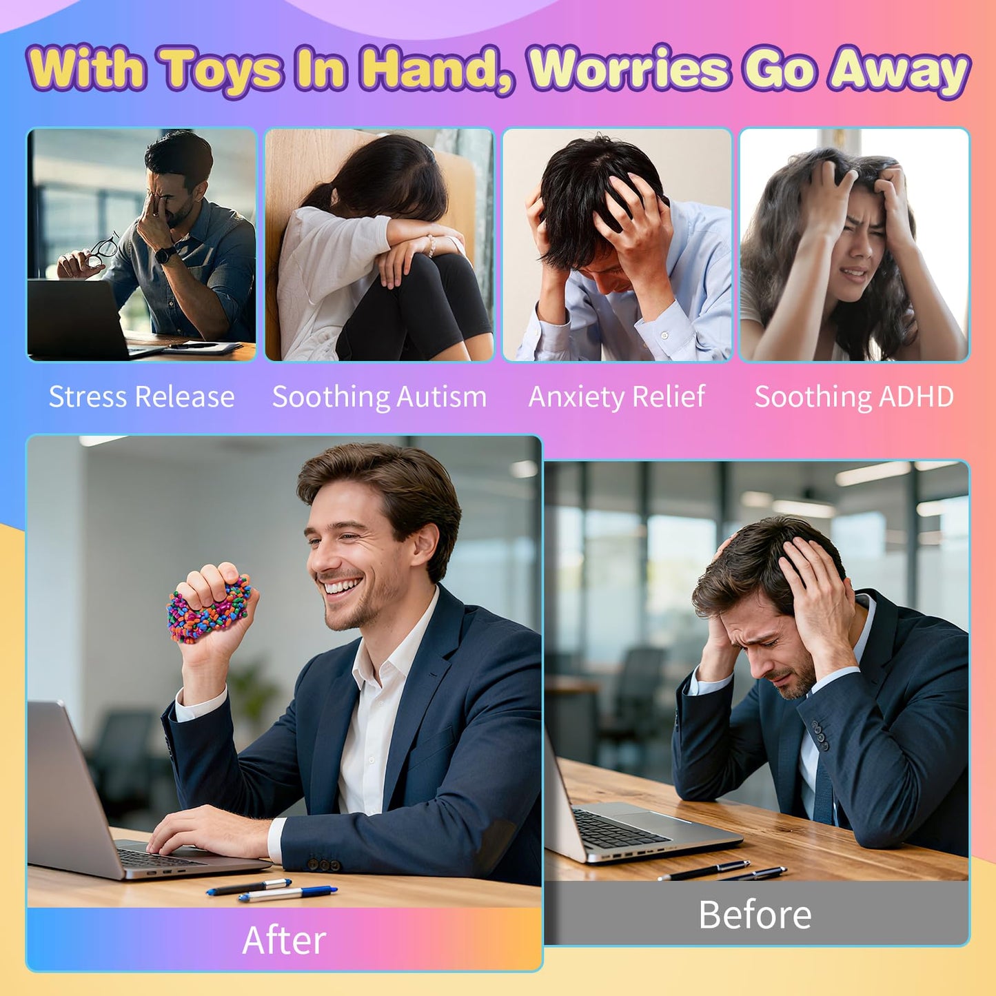 Lshfjnd Sensory Fidget Toys for Adults – Anxiety & Stress Relief Desk Toys | Gift-ready
