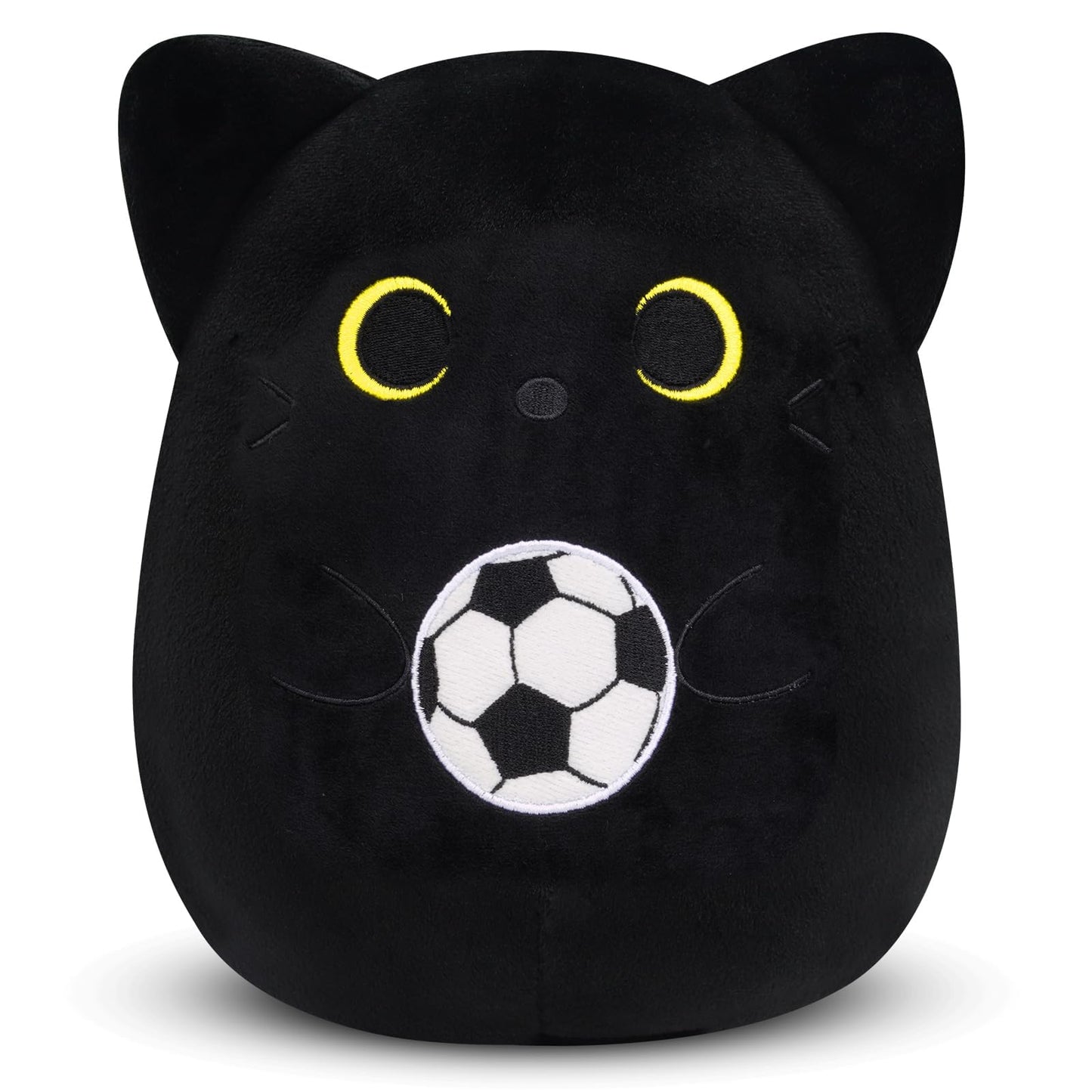 LSYDCARM Black Cat Plush Toy with Soccer Ball – 8-Inch World Cup 2026 Edition