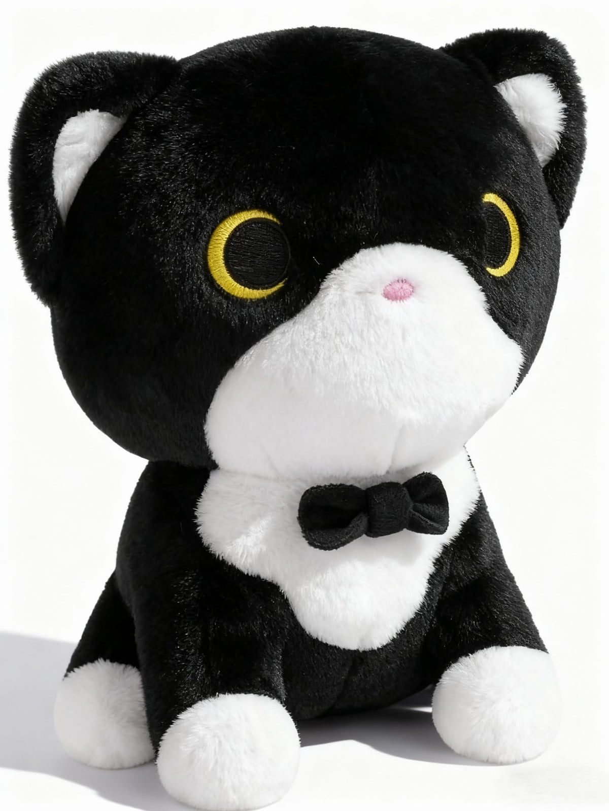 LSYDCARM Tuxedo Cat Plush Toy – Black and White Bow Tie Cat Stuffed Animal