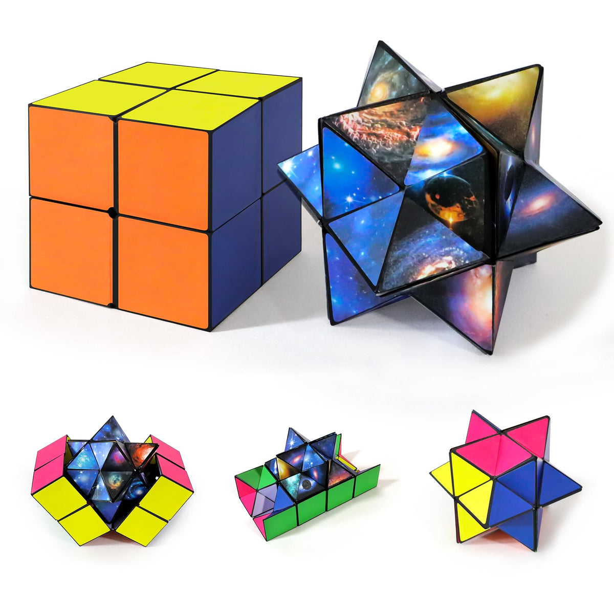 Luaxkpi 2-in-1 Infinity Cube Toy for Kids 6-12 — Travel Brain Teaser Gift