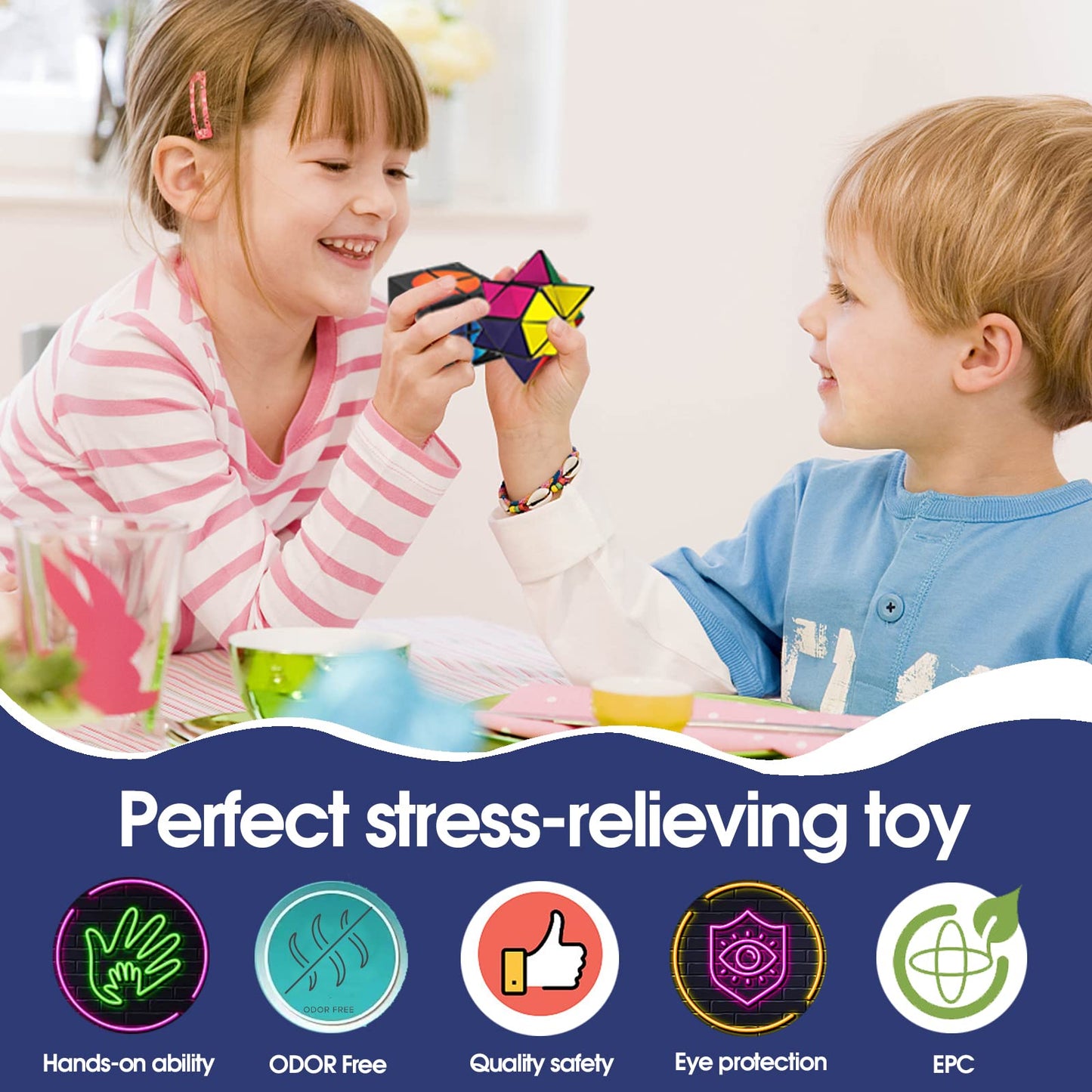 Luaxkpi Infinity Cube – 2-in-1 Fidget Toy for Kids 6–12, Educational Sensory Puzzle, Travel-Ready Gift