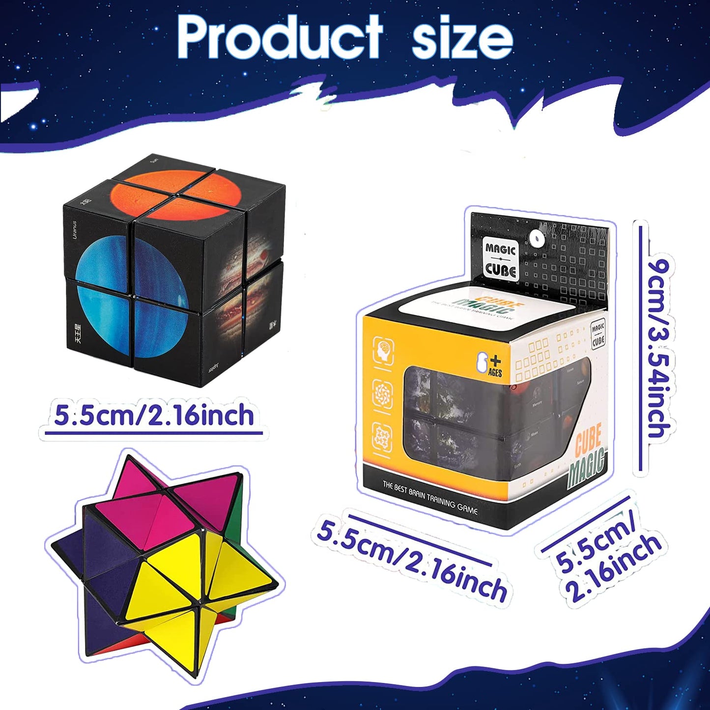 Luaxkpi Infinity Cube – 2-in-1 Fidget Toy for Kids 6–12, Educational Sensory Puzzle, Travel-Ready Gift