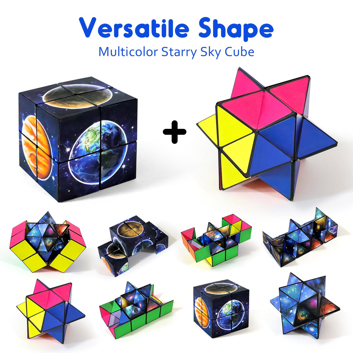 Luaxkpi 2-in-1 Infinity Cube Toy for Kids 6-12 — Travel Brain Teaser Gift