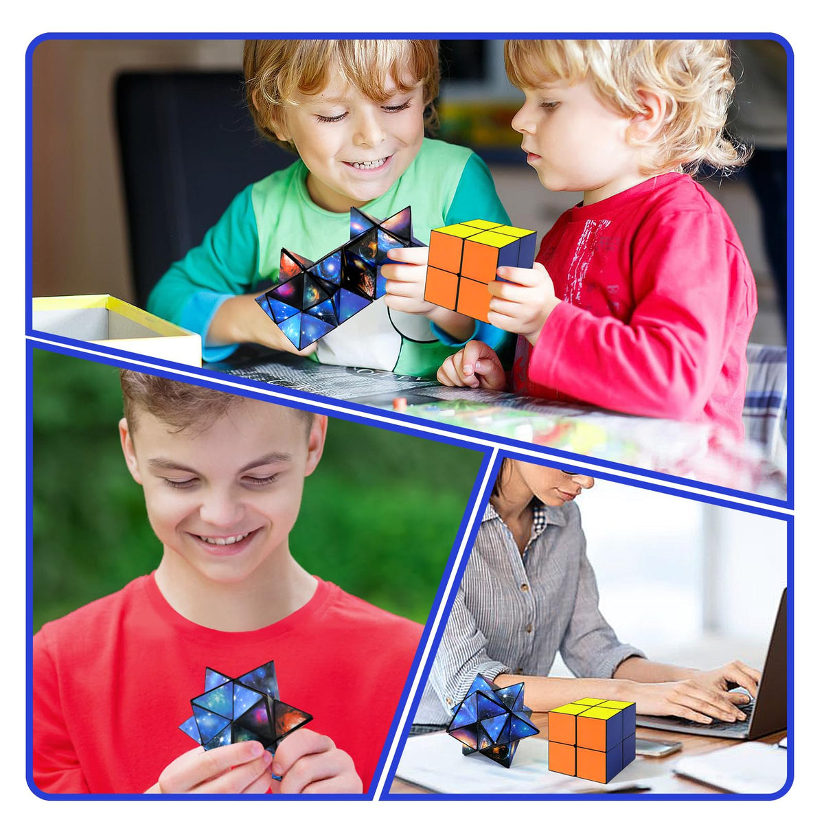 Luaxkpi 2-in-1 Infinity Cube Toy for Kids 6-12 — Travel Brain Teaser Gift