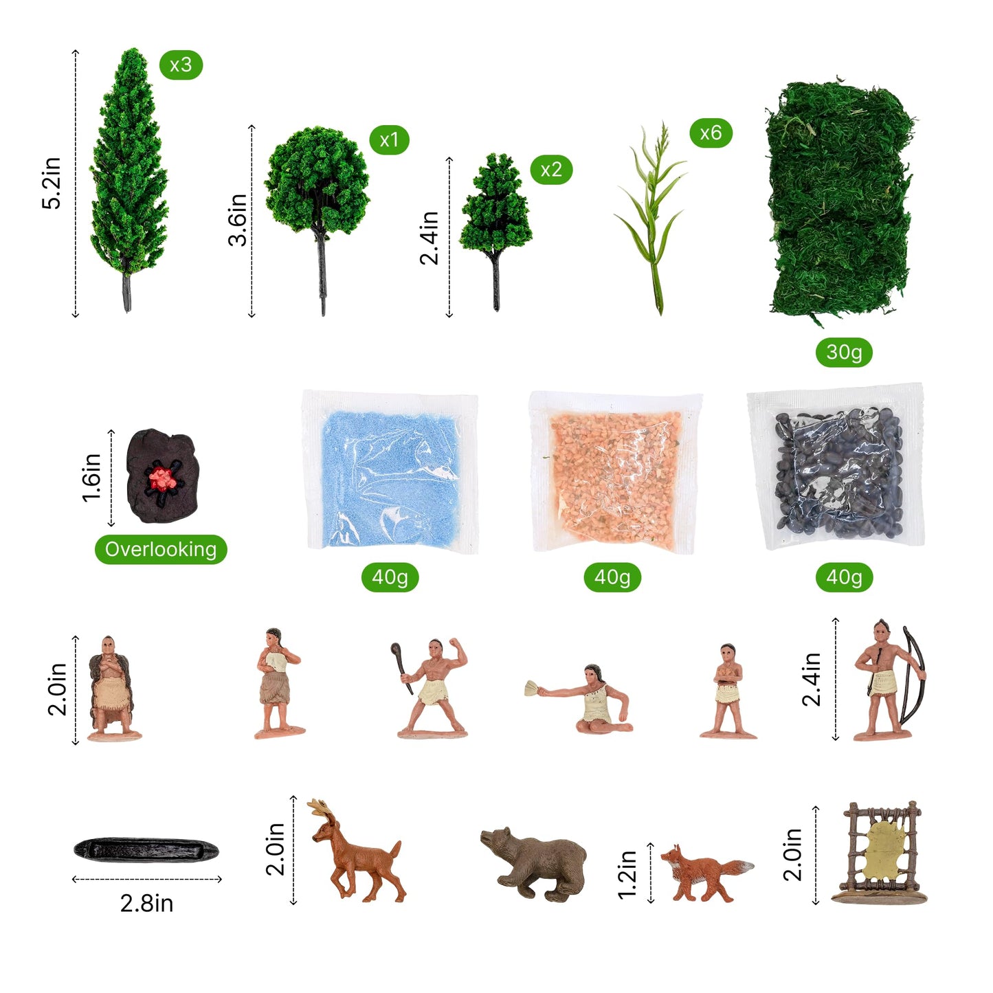 LuciPaw 28-Piece Native American Figures Set – Educational Diorama Toys with Storage Tube