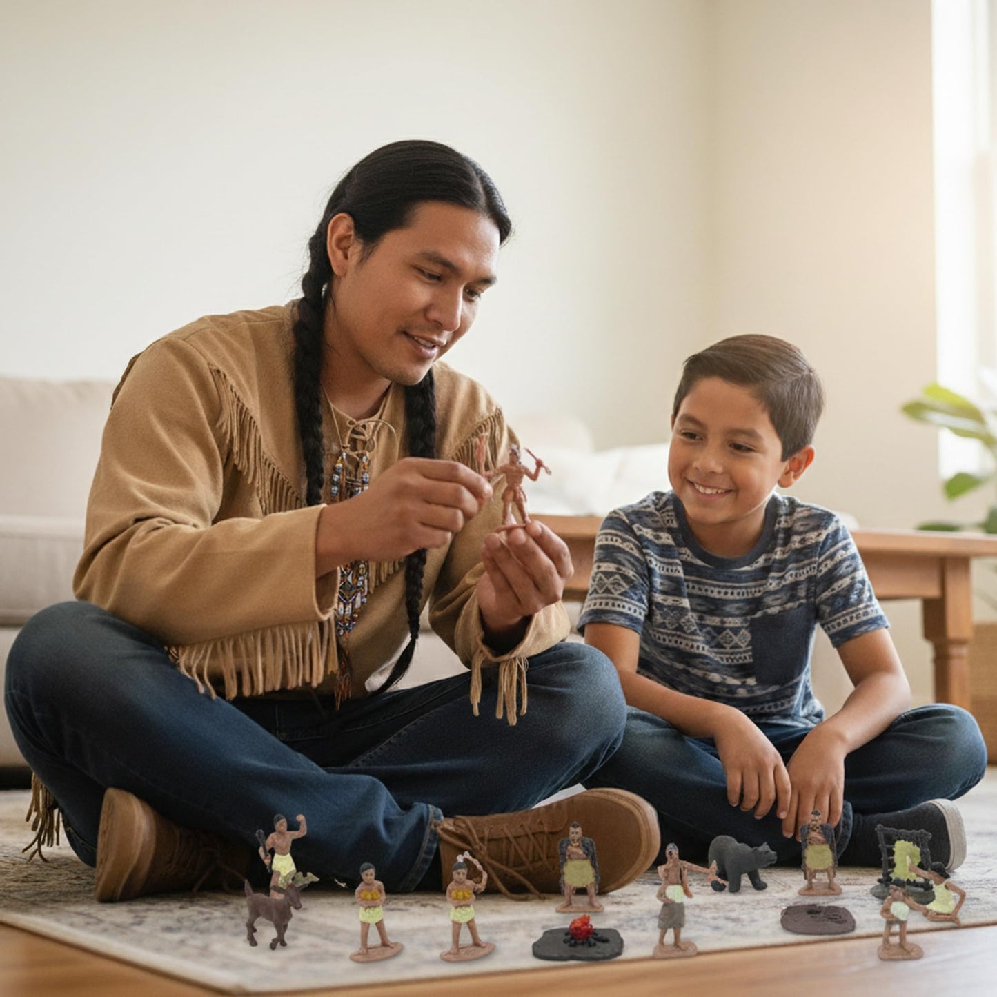 LuciPaw 28-Piece Native American Figures Set – Educational Diorama Toys with Storage Tube