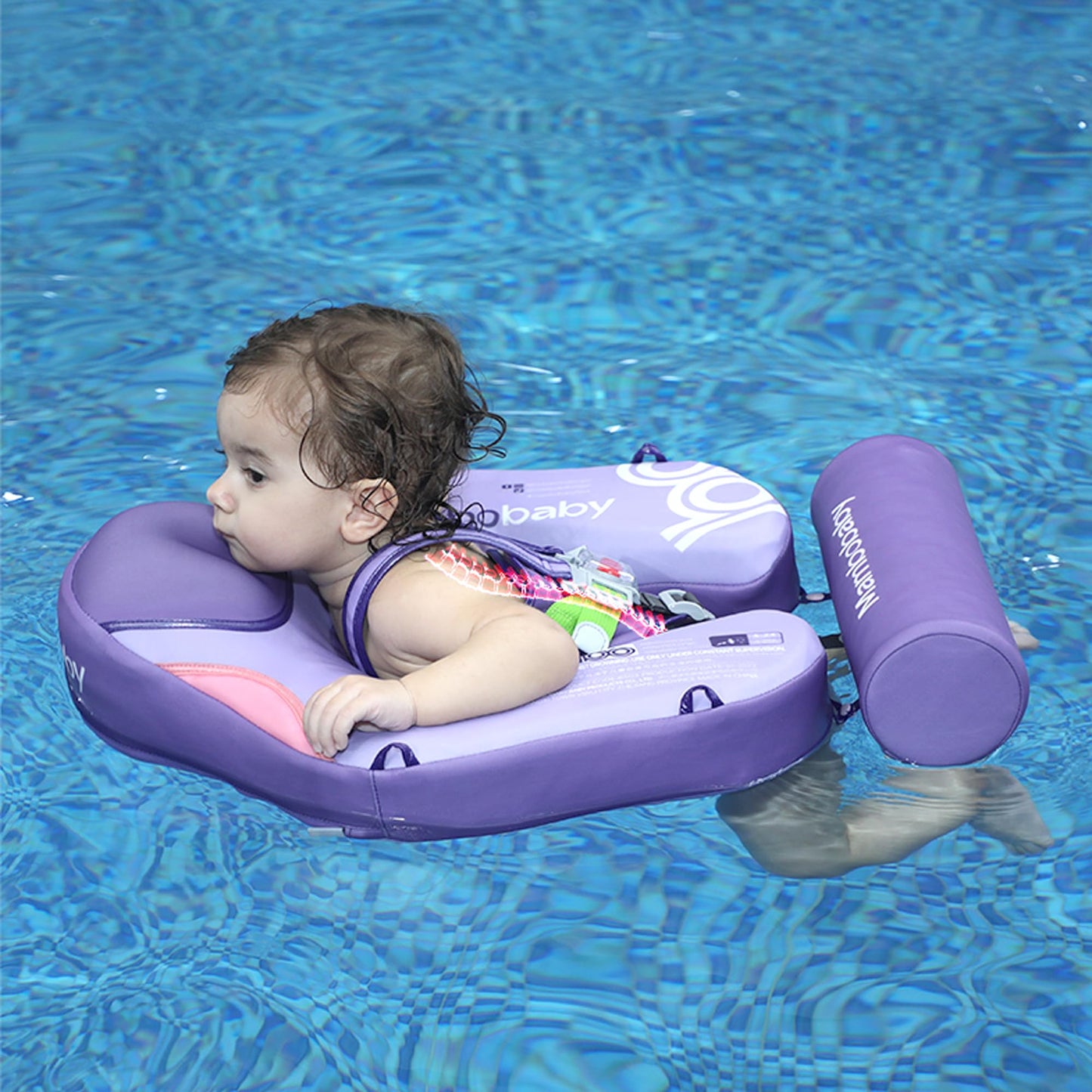Luckclubtojoy Mambobaby Float – Non-Inflatable Baby Pool Float with Canopy & 5-Point Safety Belt