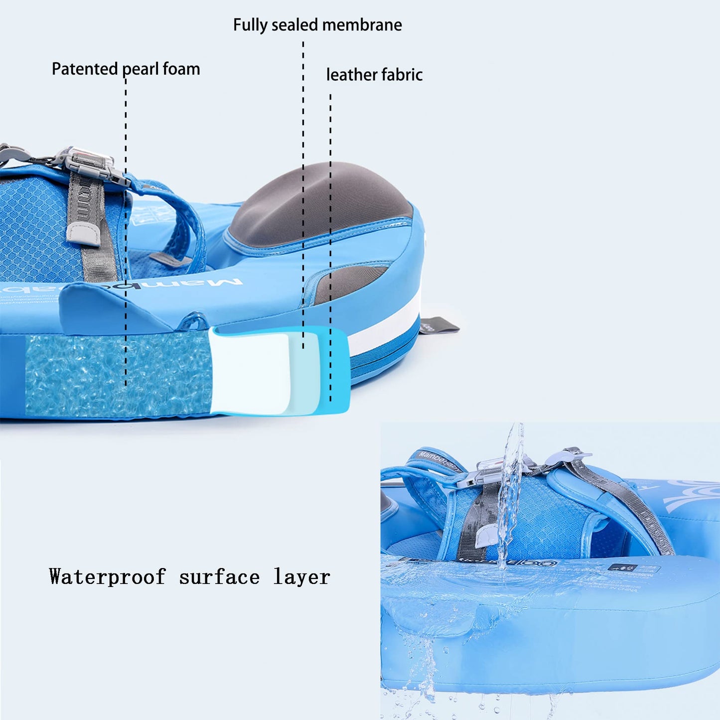 Luckclubtojoy Mambobaby Narwhal Pink Float with Canopy & Tail – Non-Inflatable Baby Pool Float