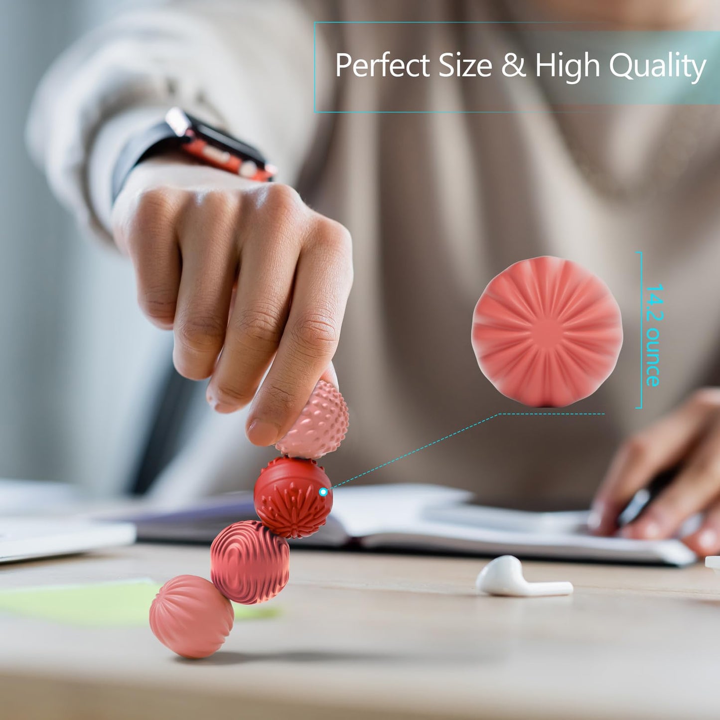 Luckdoor Silicone Magnetic Ball Fidget Toys — 4-Pack for Focus, Stress Relief & Sensory Stimulation