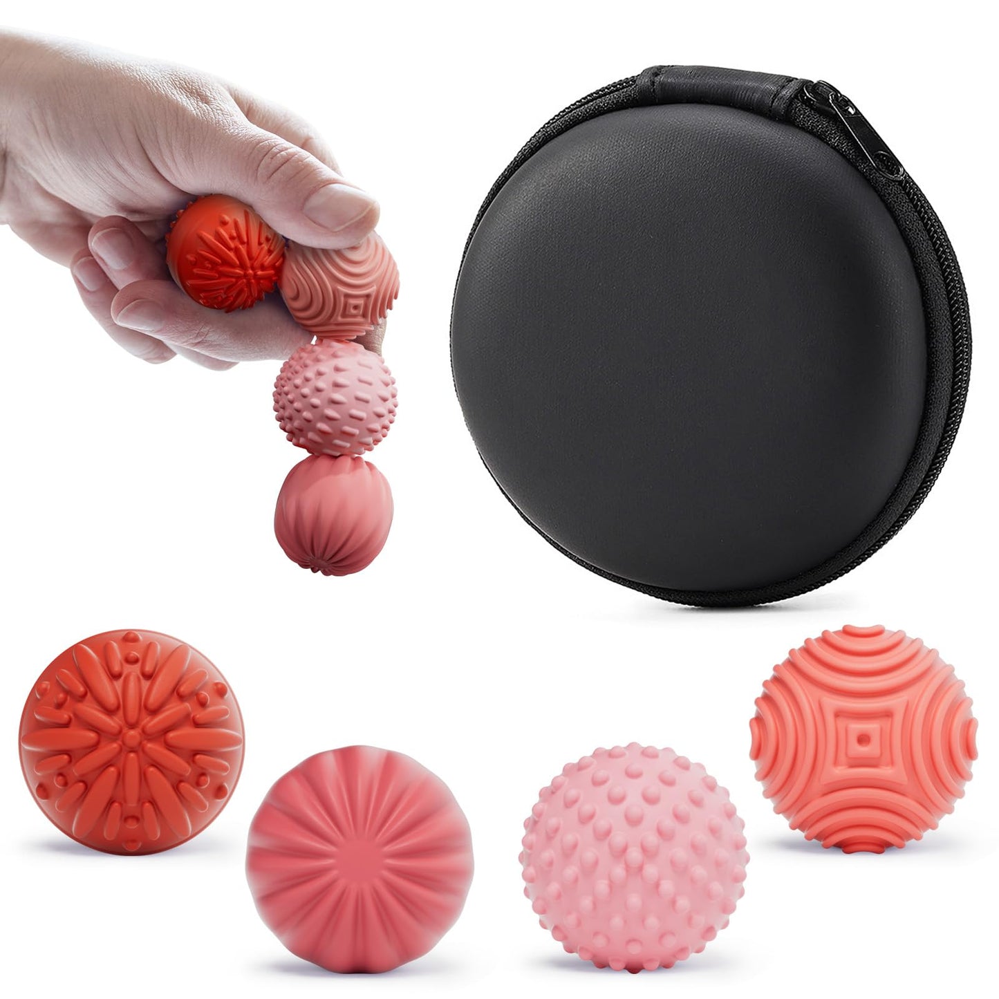 Luckdoor Silicone Magnetic Ball Fidget Toys — 4-Pack for Focus, Stress Relief & Sensory Stimulation