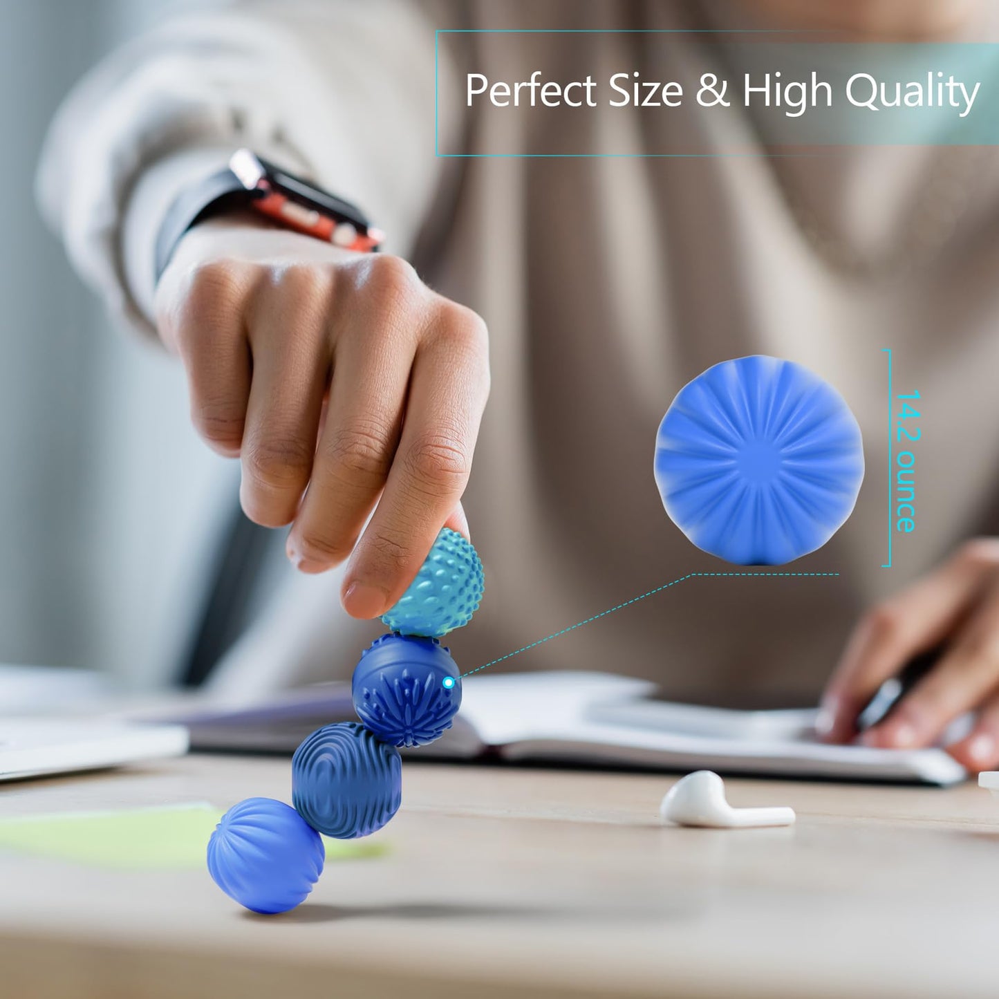 Luckdoor Silicone Magnetic Balls Fidget Toys – 4-Pack Desk Stress Relief for Adults & Teens