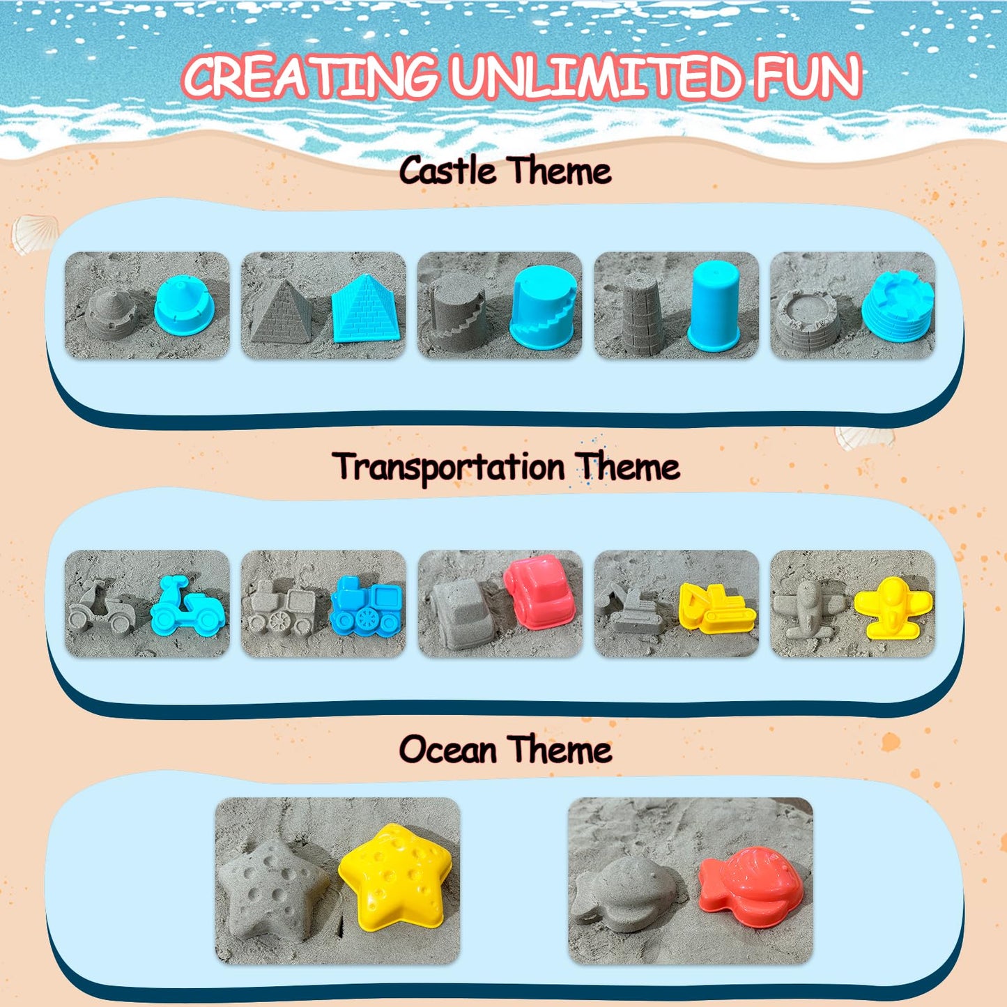 LUCKFUTURE Beach Toys 25-Piece Set – Non-Toxic, BPA-Free Sand & Water Play for Kids (3-12)