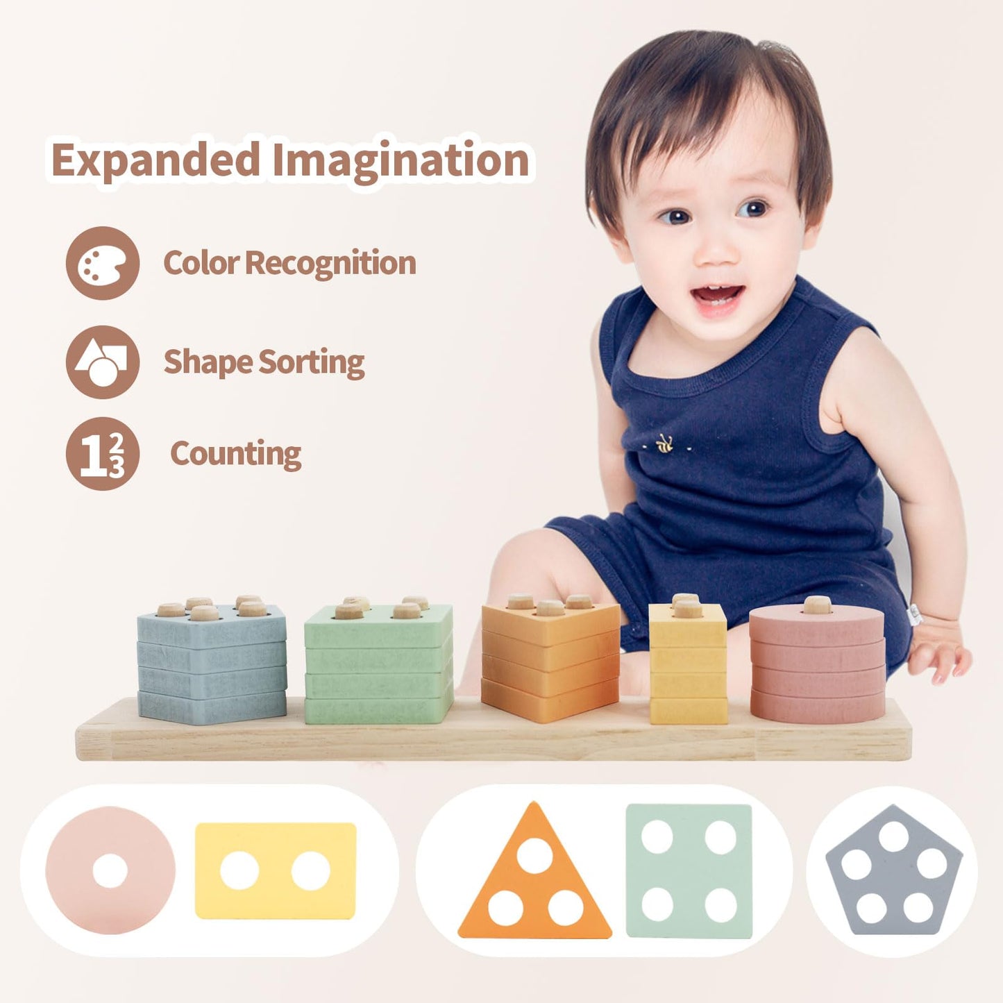 LUCKFUTURE Baby Toys 6–18 Months | 8-in-1 Montessori Toy Set for Sensory Learning