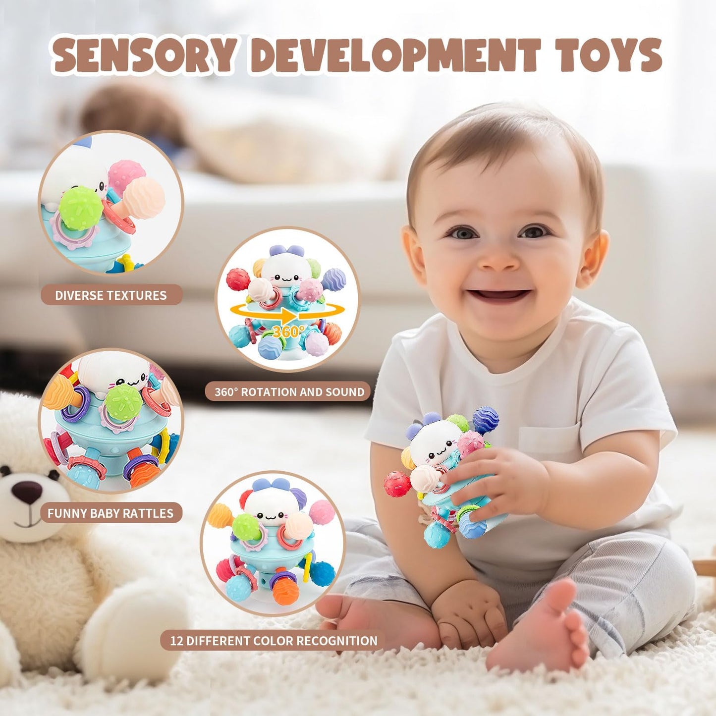 LUCKFUTURE Baby Toys 6–18 Months | 8-in-1 Montessori Toy Set for Sensory Learning