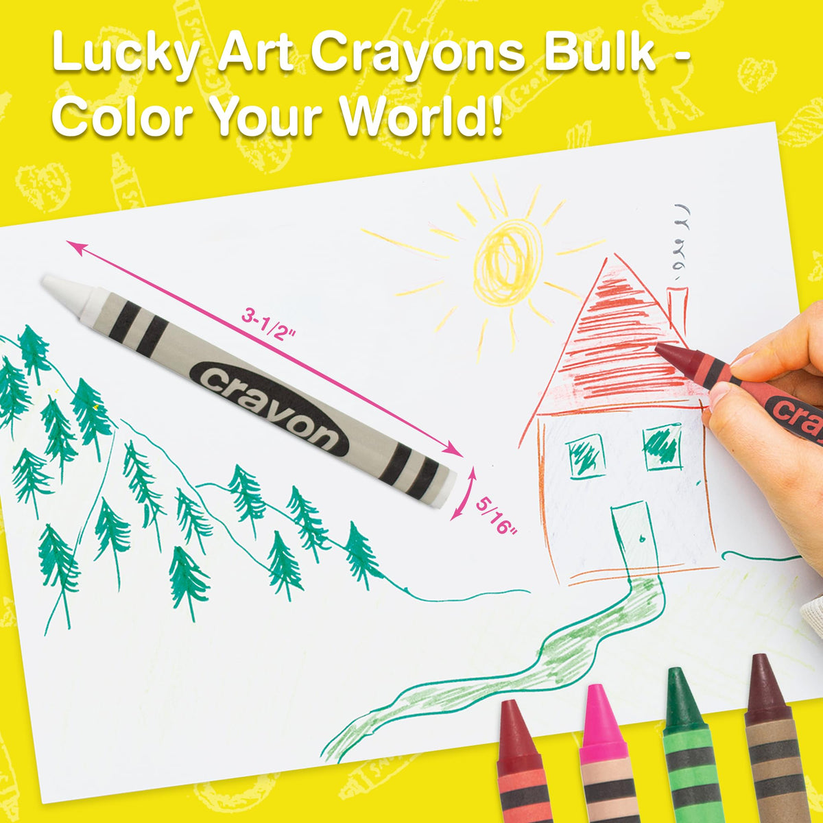 Lucky Art Crayonology 80-Count White Single-Color Crayon Bulk Pack – Regular Size