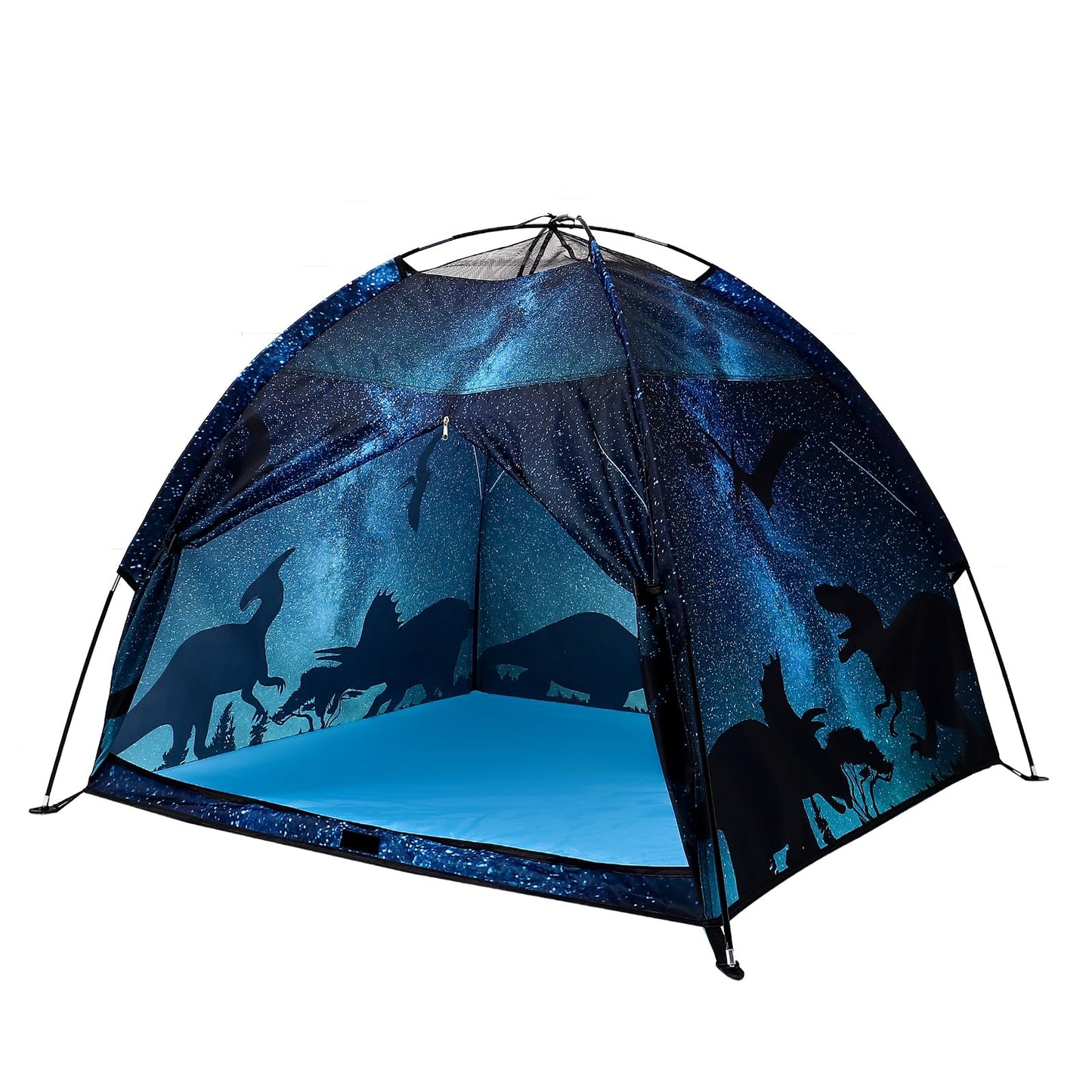 Lucky Castle Kids Play Tent - Easy Pop Up Dome Playhouse for Indoor & Outdoor Fun (Black Dinosaur)
