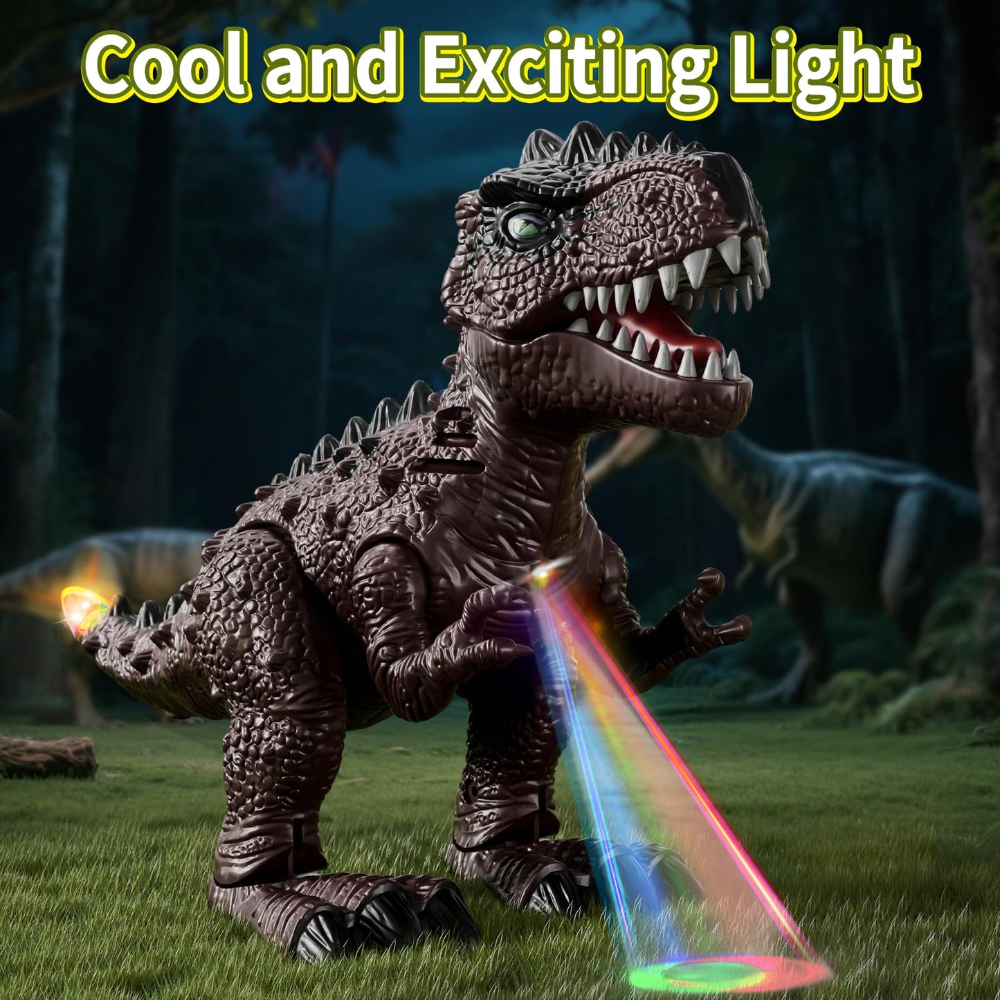 Lucky Doug 3 Pack Electric Realistic Dinosaur Toys with Simulated Sounds & Lights – Ideal Gift for Ages 3-5