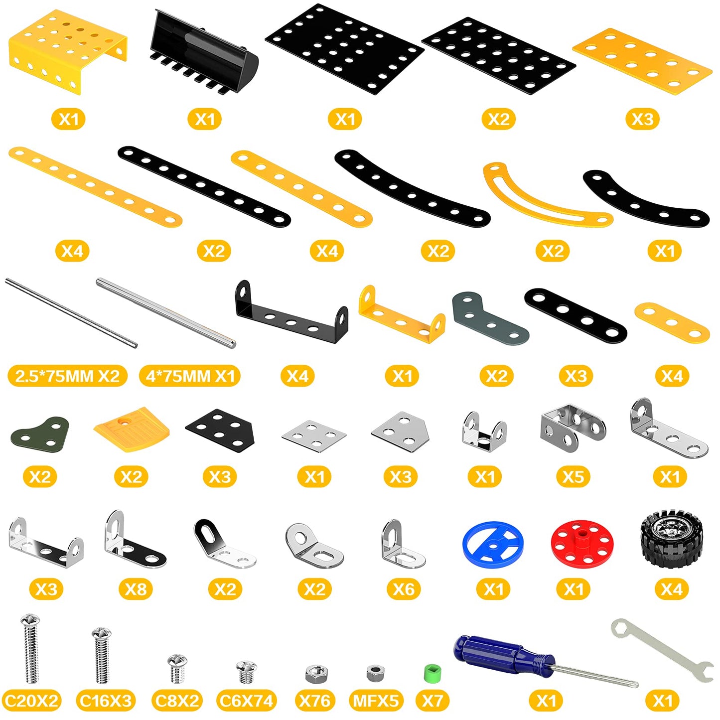 Lucky Doug Stem Building Toys for Kids 8-12 | Metal Bulldozer Construction Kit