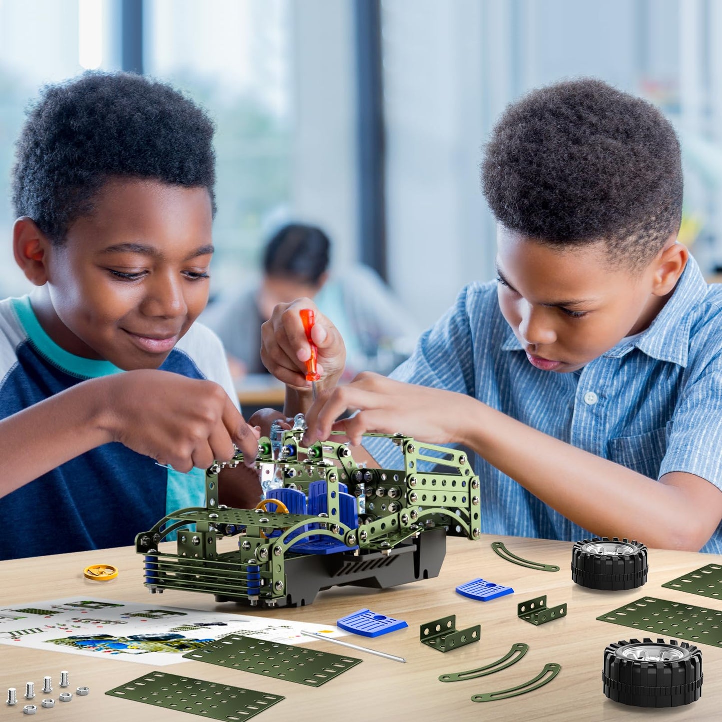 Lucky Doug Building Toys Model Truck Set – STEM Assembly Kit for Kids 8-12