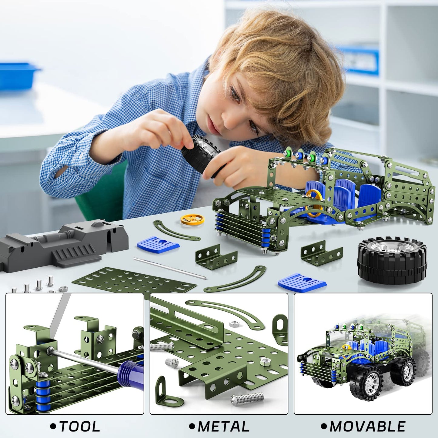Lucky Doug Building Toys Model Truck Set – STEM Assembly Kit for Kids 8-12