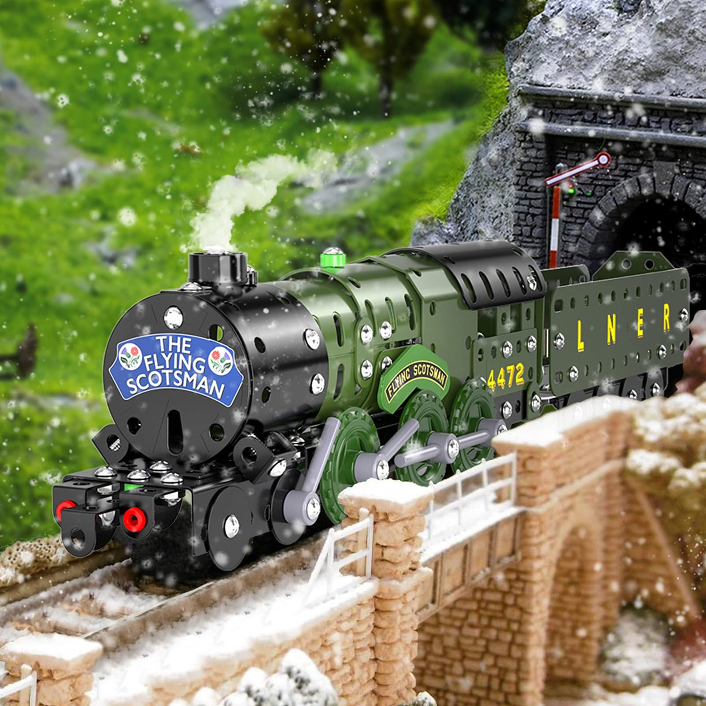 Lucky Doug STEM Train Set – 340-Piece Metal Building Toys for Ages 8–16