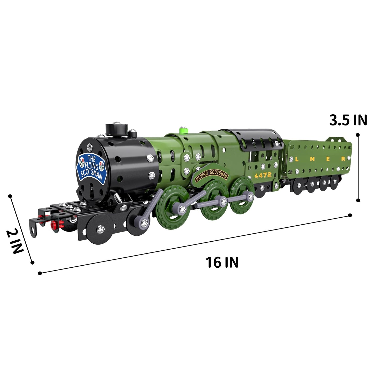 Lucky Doug STEM Train Set – 340-Piece Metal Building Toys for Ages 8–16