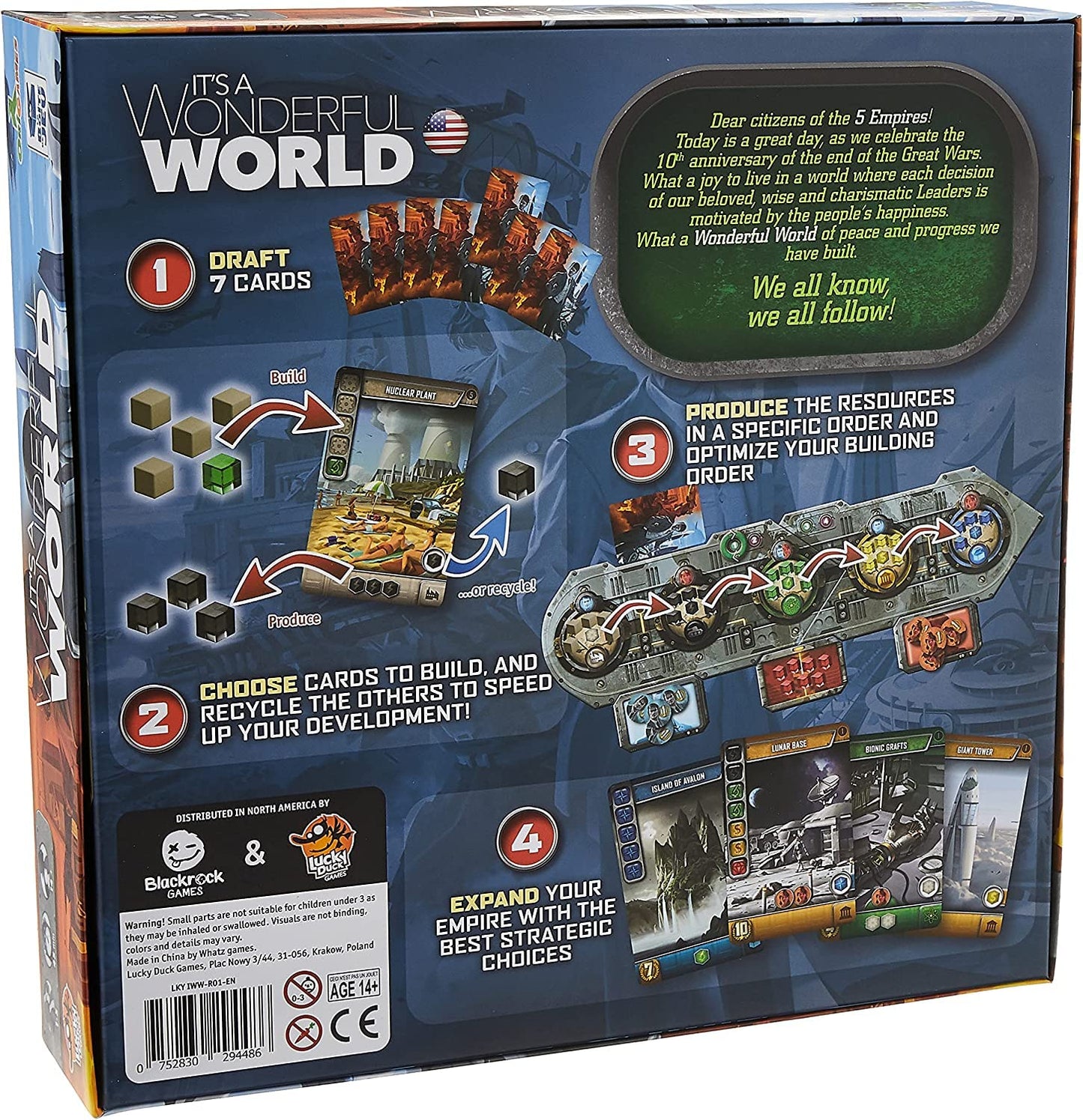 LUCKY DUCK GAMES – It's A Wonderful World Board Game | Strategic Card Draft & Engine-Build for 1-5 Players