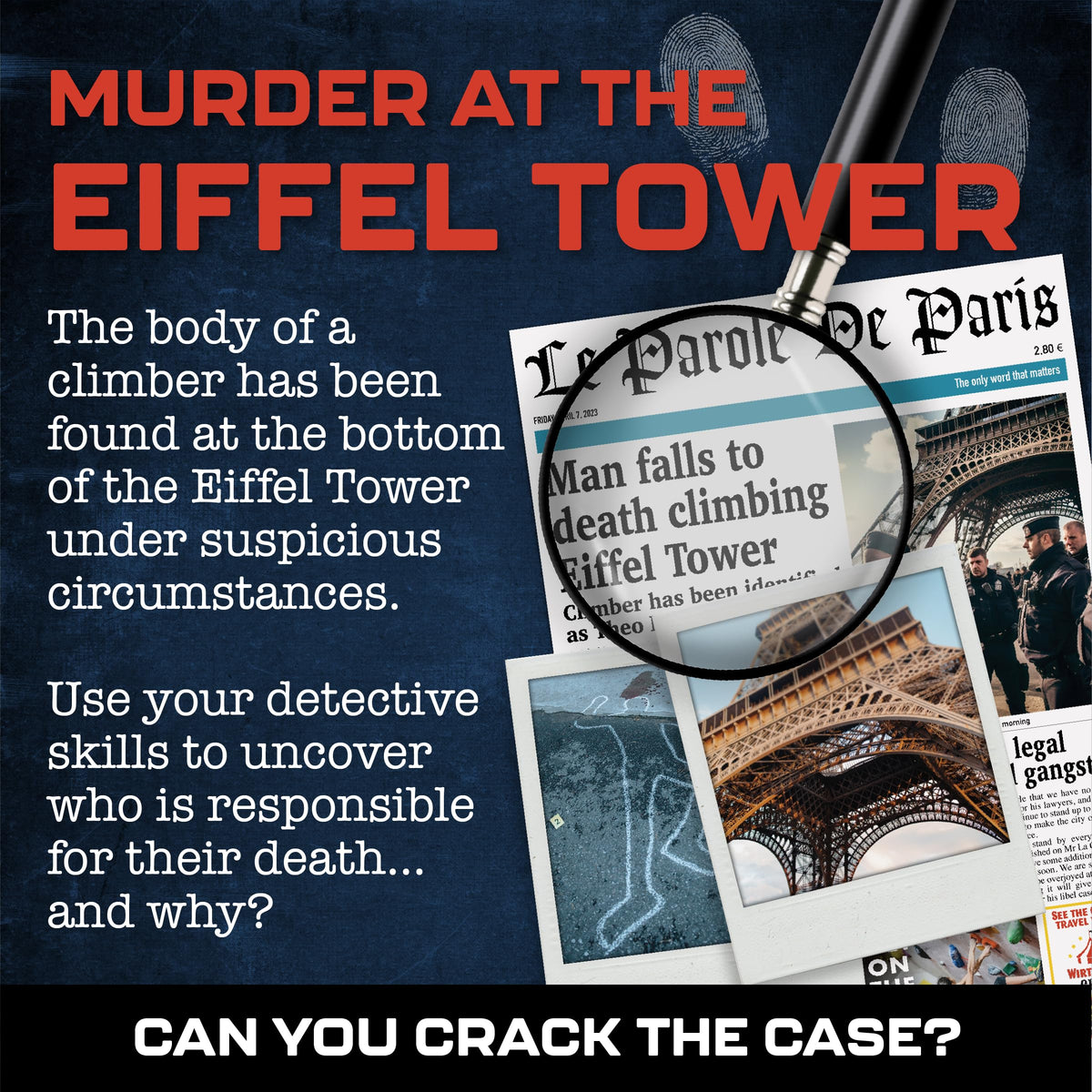 Lucky Egg MMC Death in The Eiffel Tower – Paris Murder Mystery for Adults | 150 Min | 22 Evidence Pieces