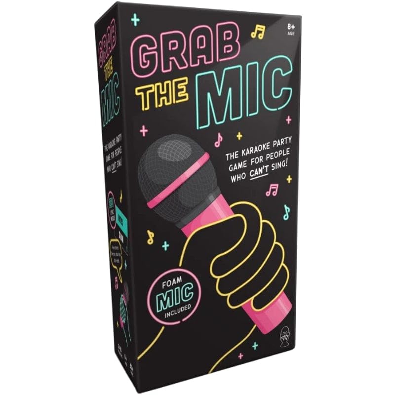 Lucky Egg Official Grab The Mic – Family Karaoke Board Game with Foam Mic (First Edition, 2-10 Players)